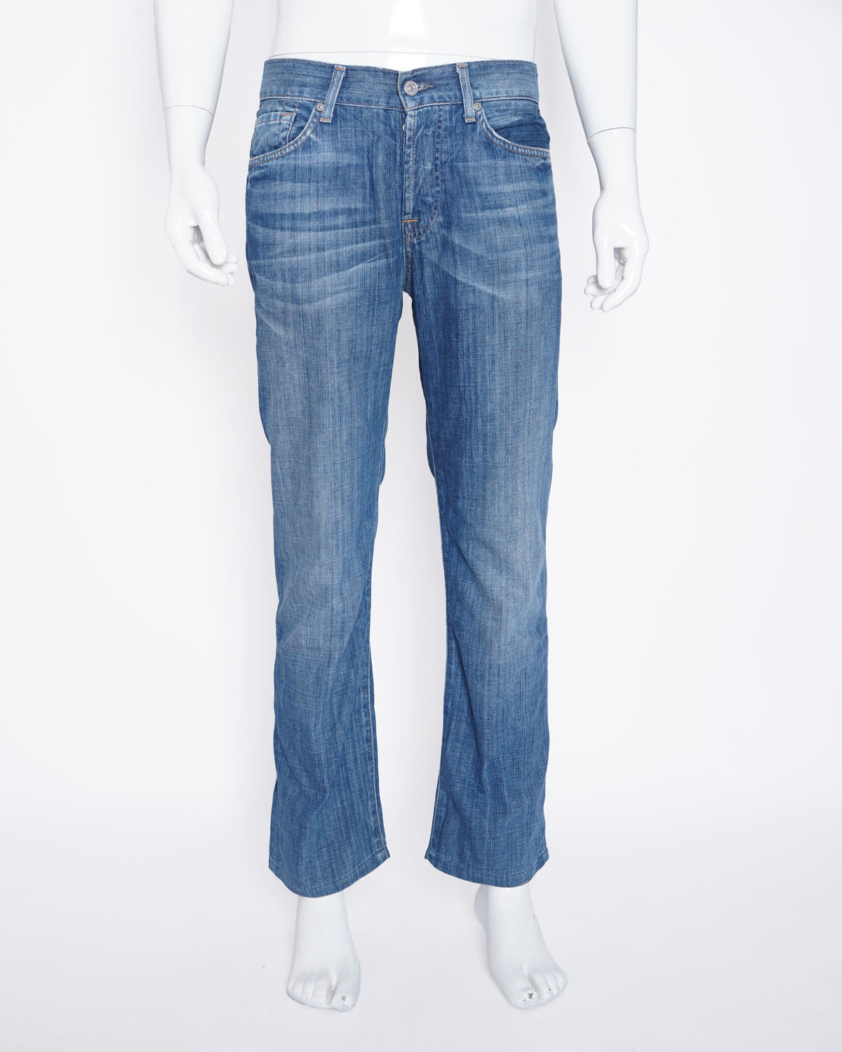 7 for all mankind blue faded men's jeans