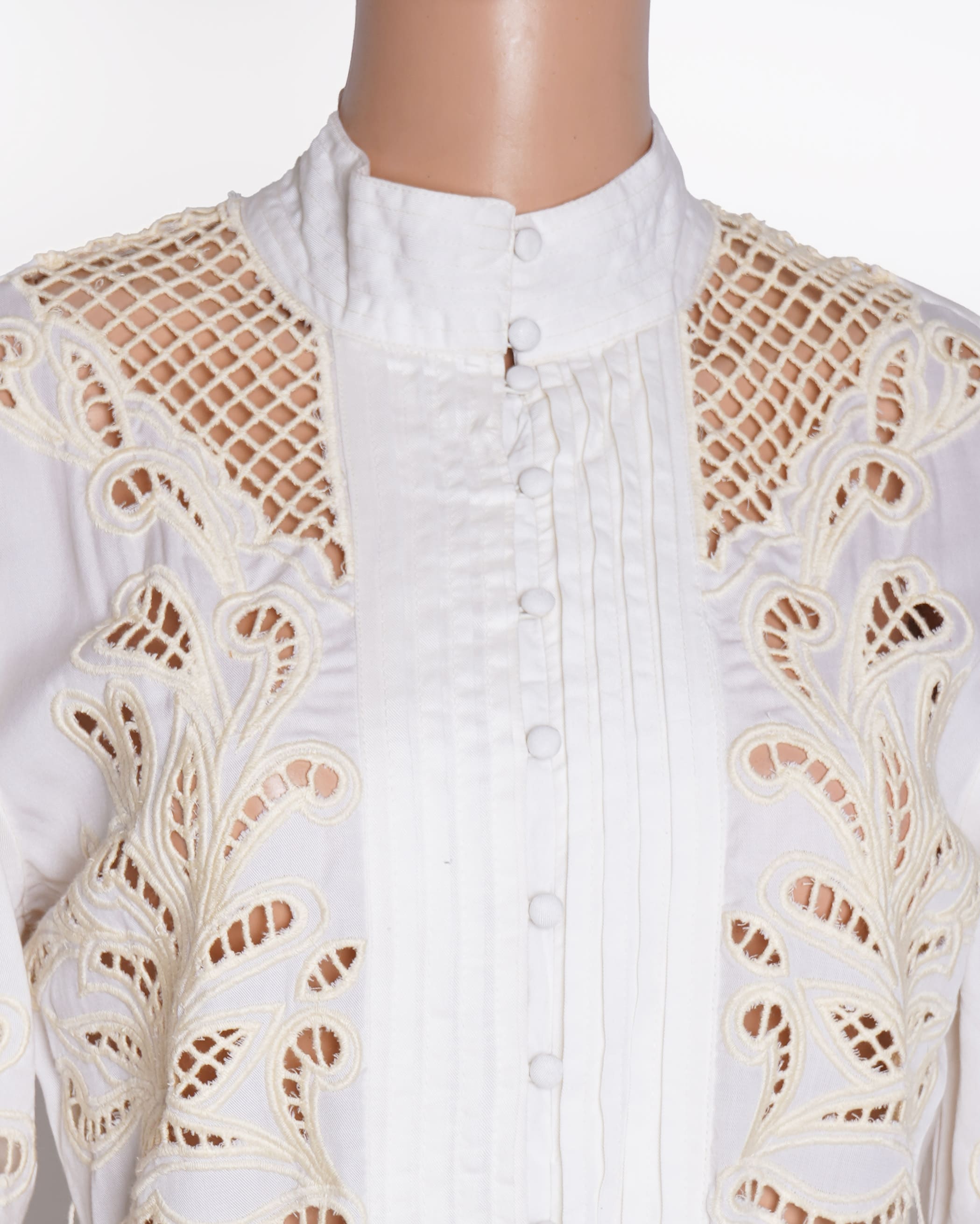 New Karen Millen Cutwork Dress In off-White