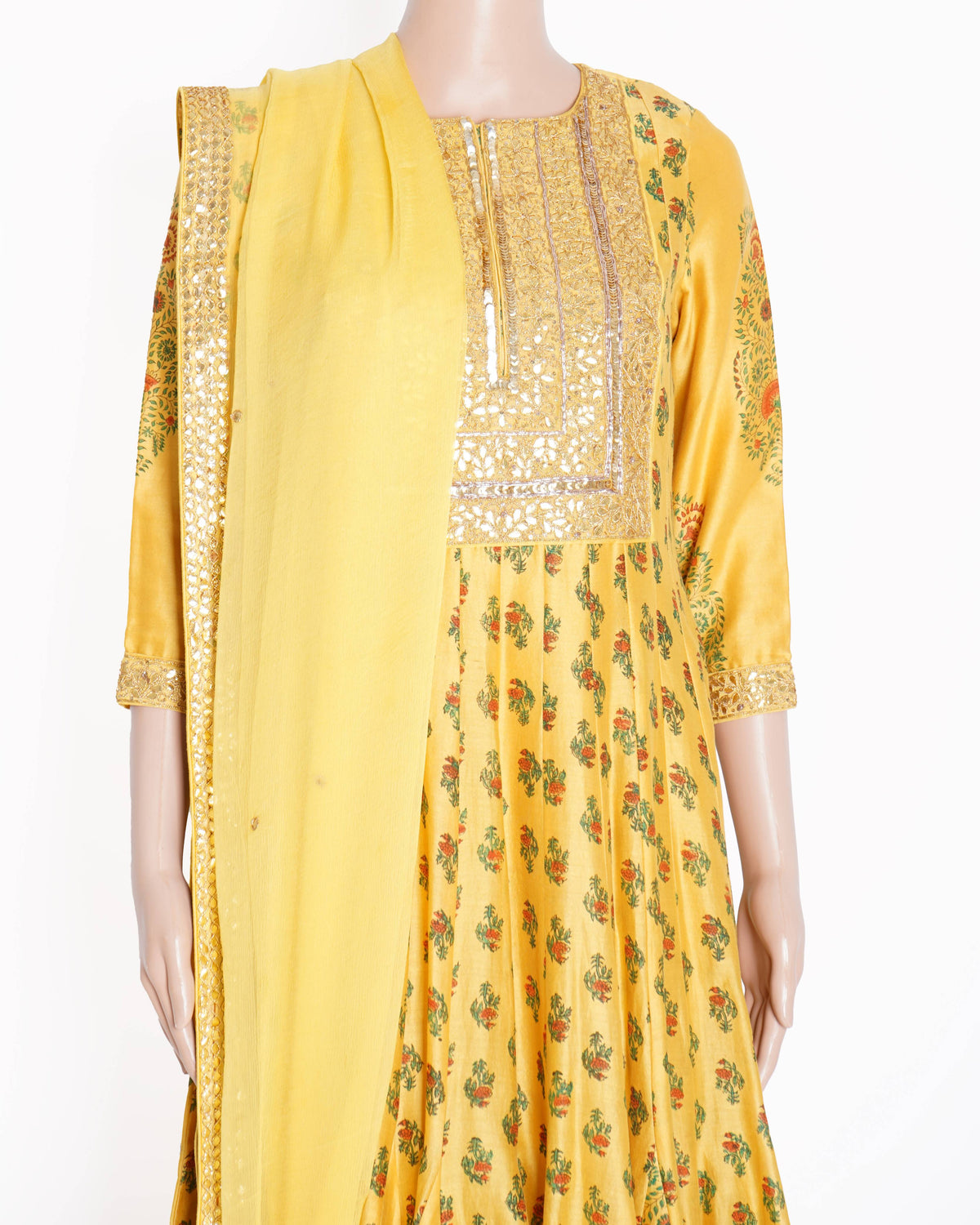 Punit Balana Anarkali set in yellow (Set Of Two)