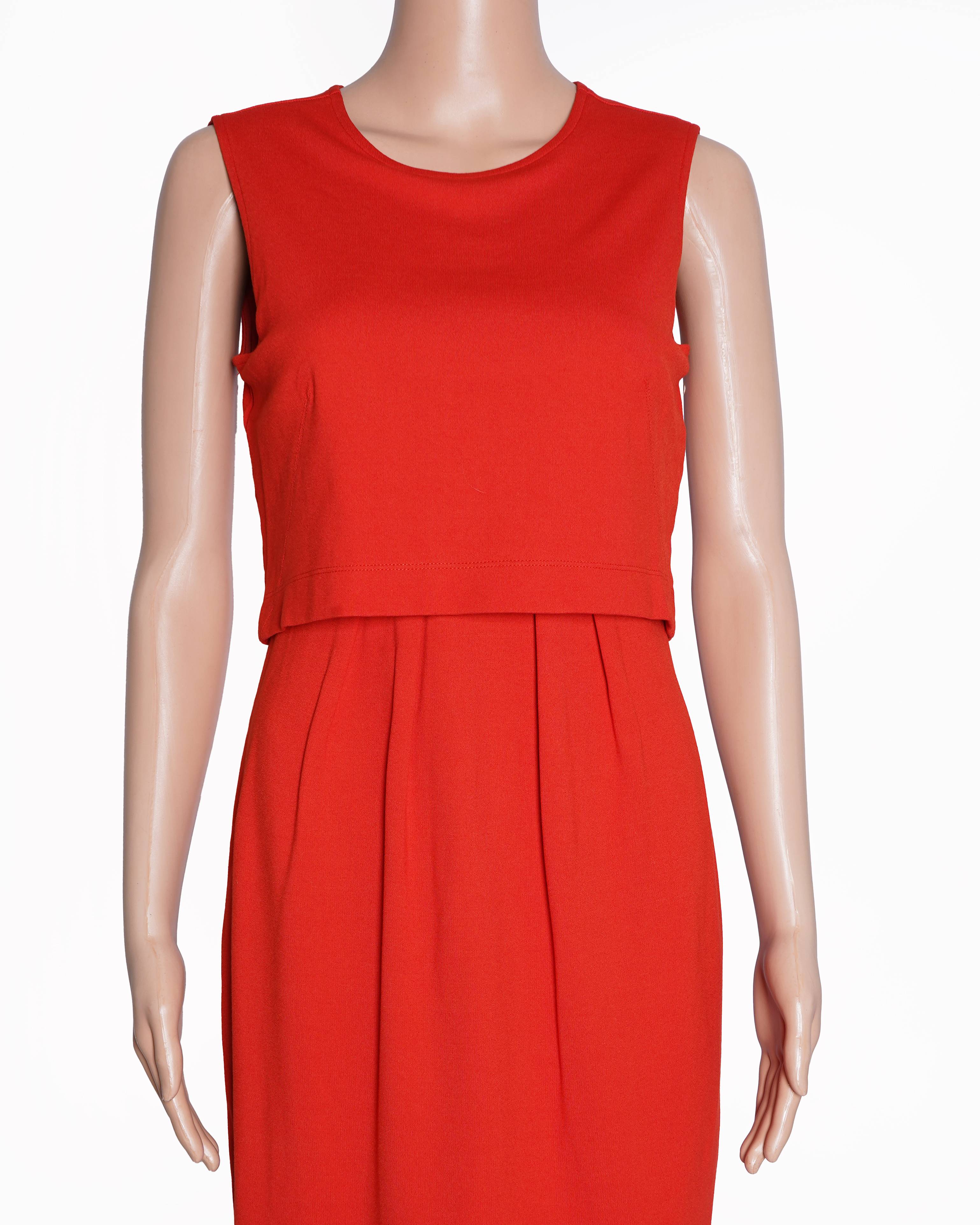 New Ann Taylor Red Cap Sleeve Midi Dress