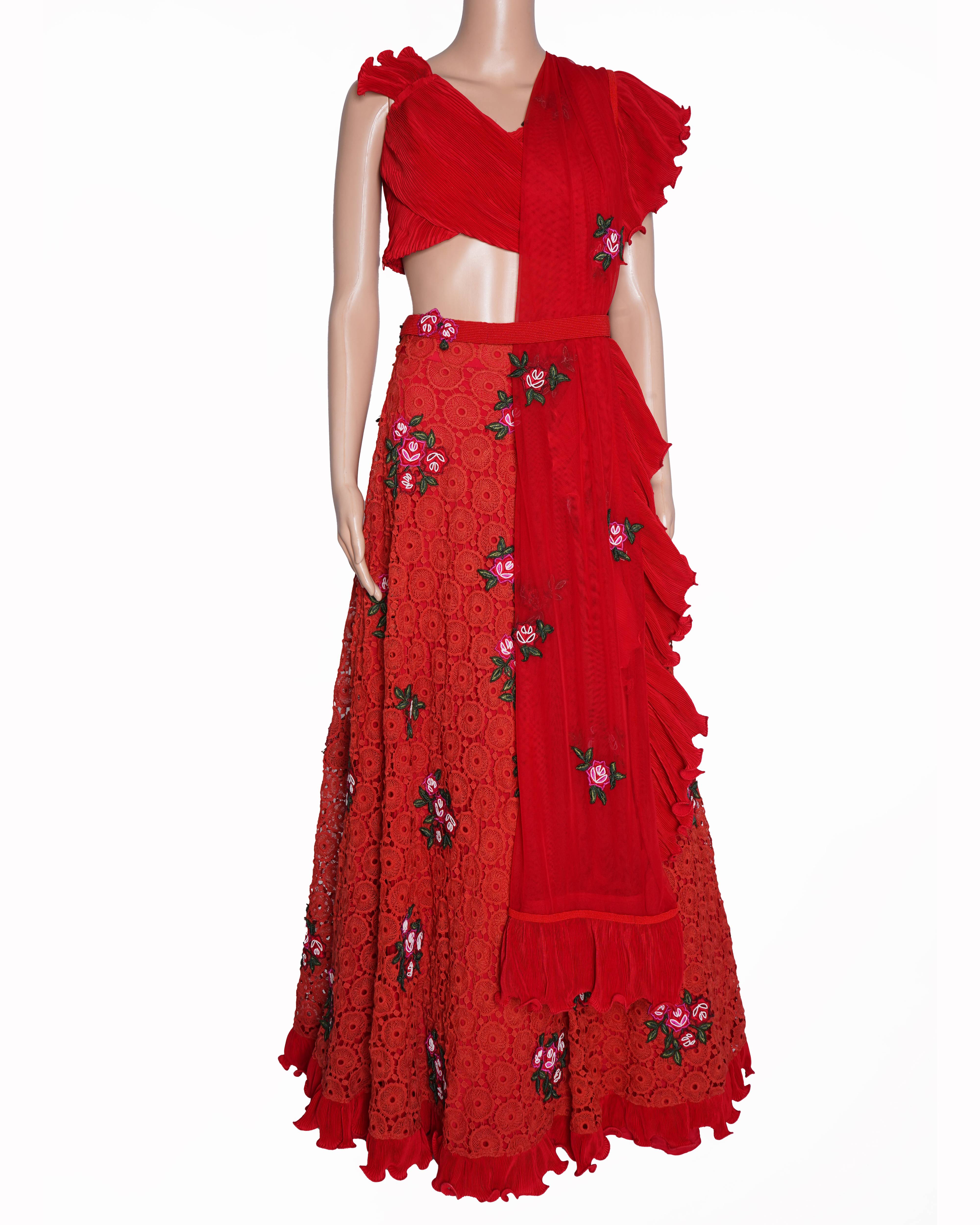 Surily G
Red crochet lehanga set of 4