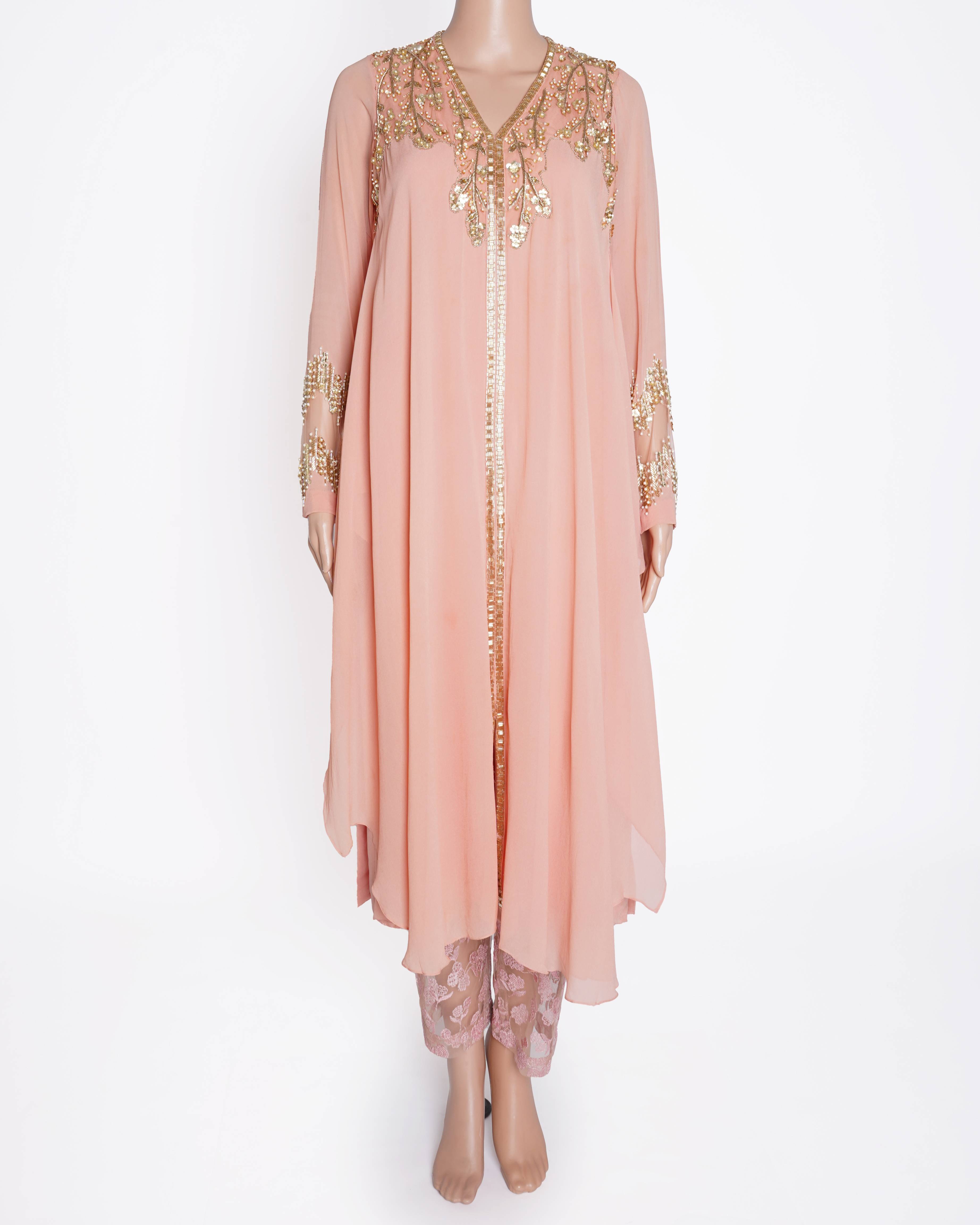 Sanya Gulati Pink A-line Tunic With Bottoms Set of 2