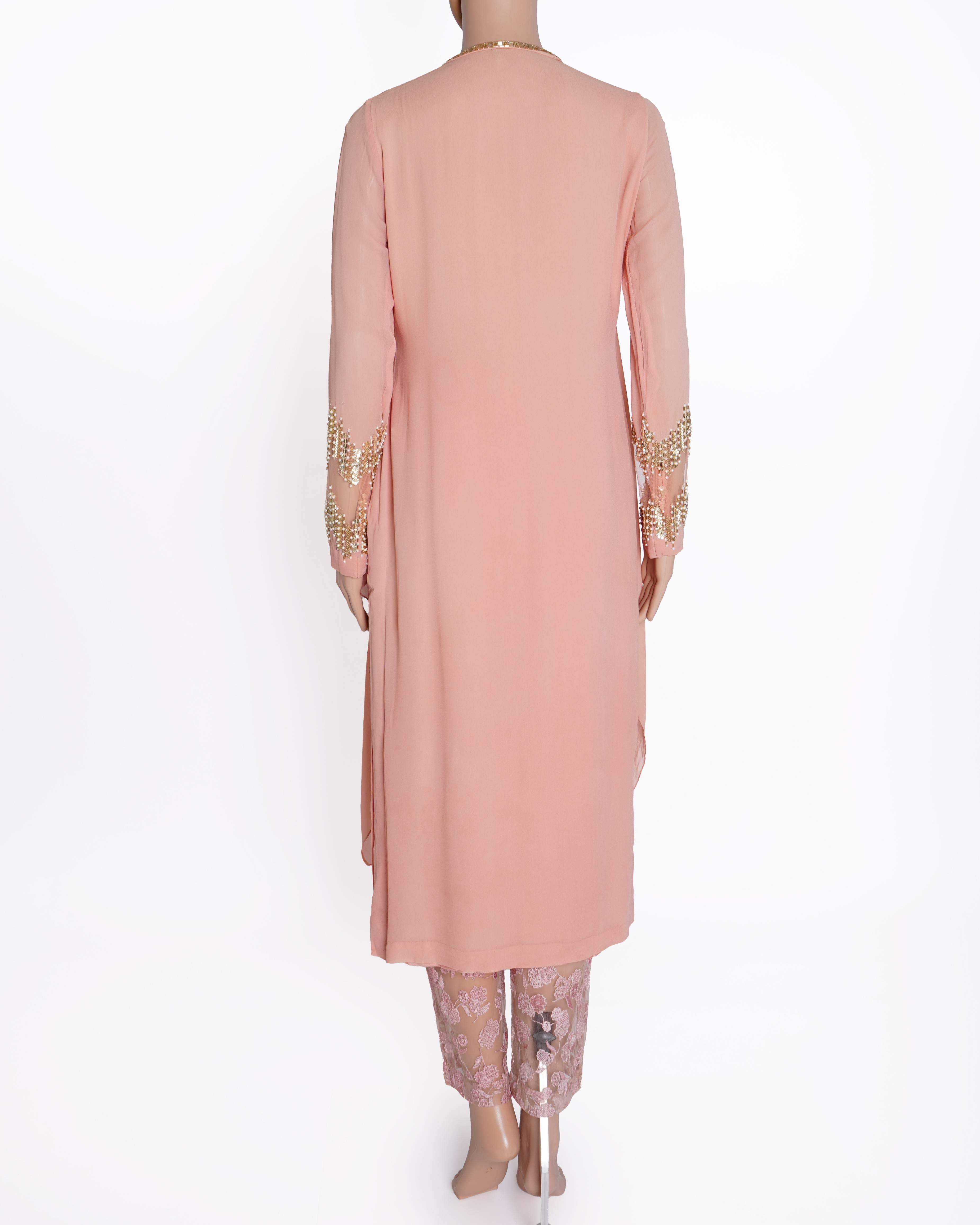 Sanya Gulati Pink A-line Tunic With Bottoms Set of 2