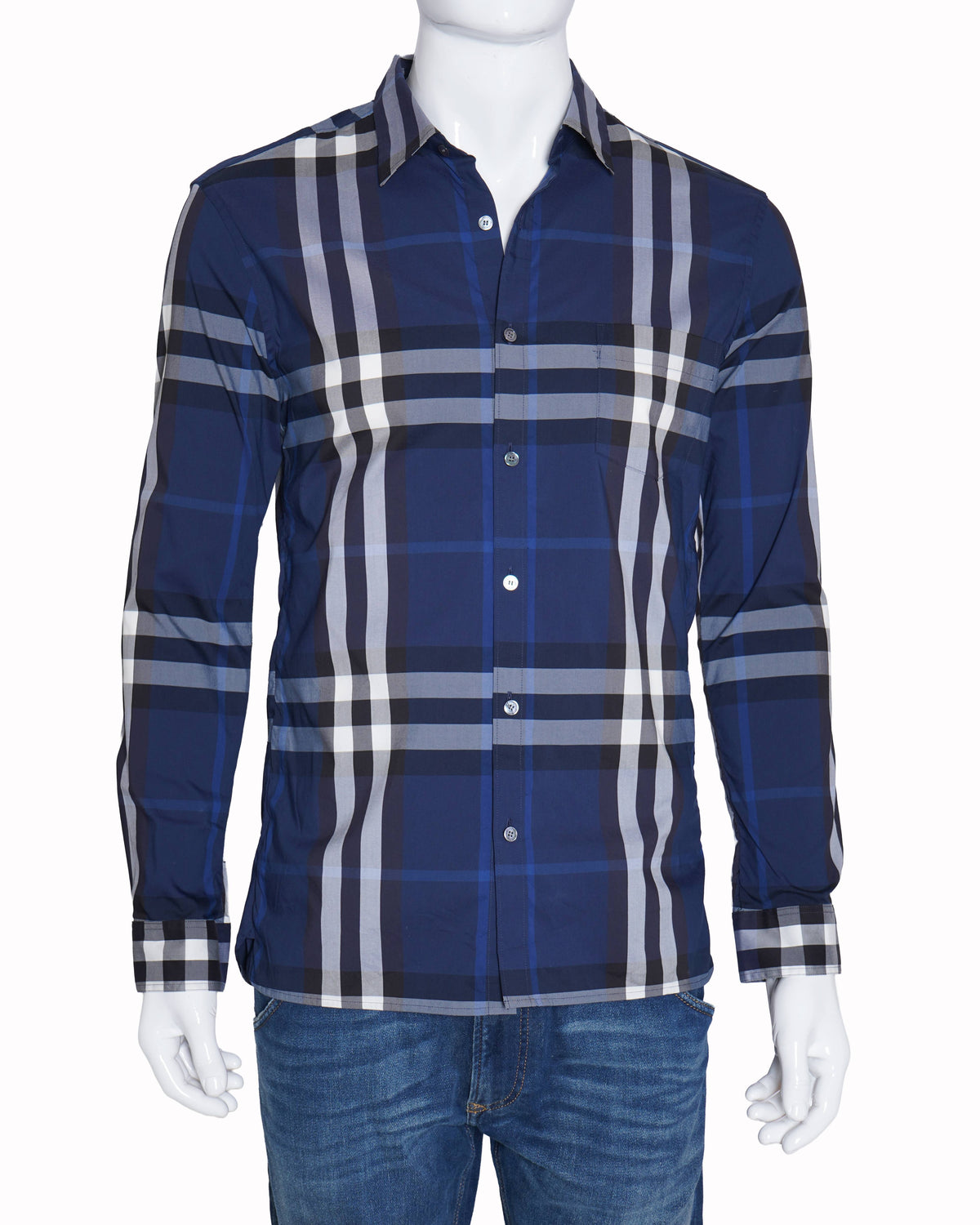 Burberry blue checkered shirt for men
