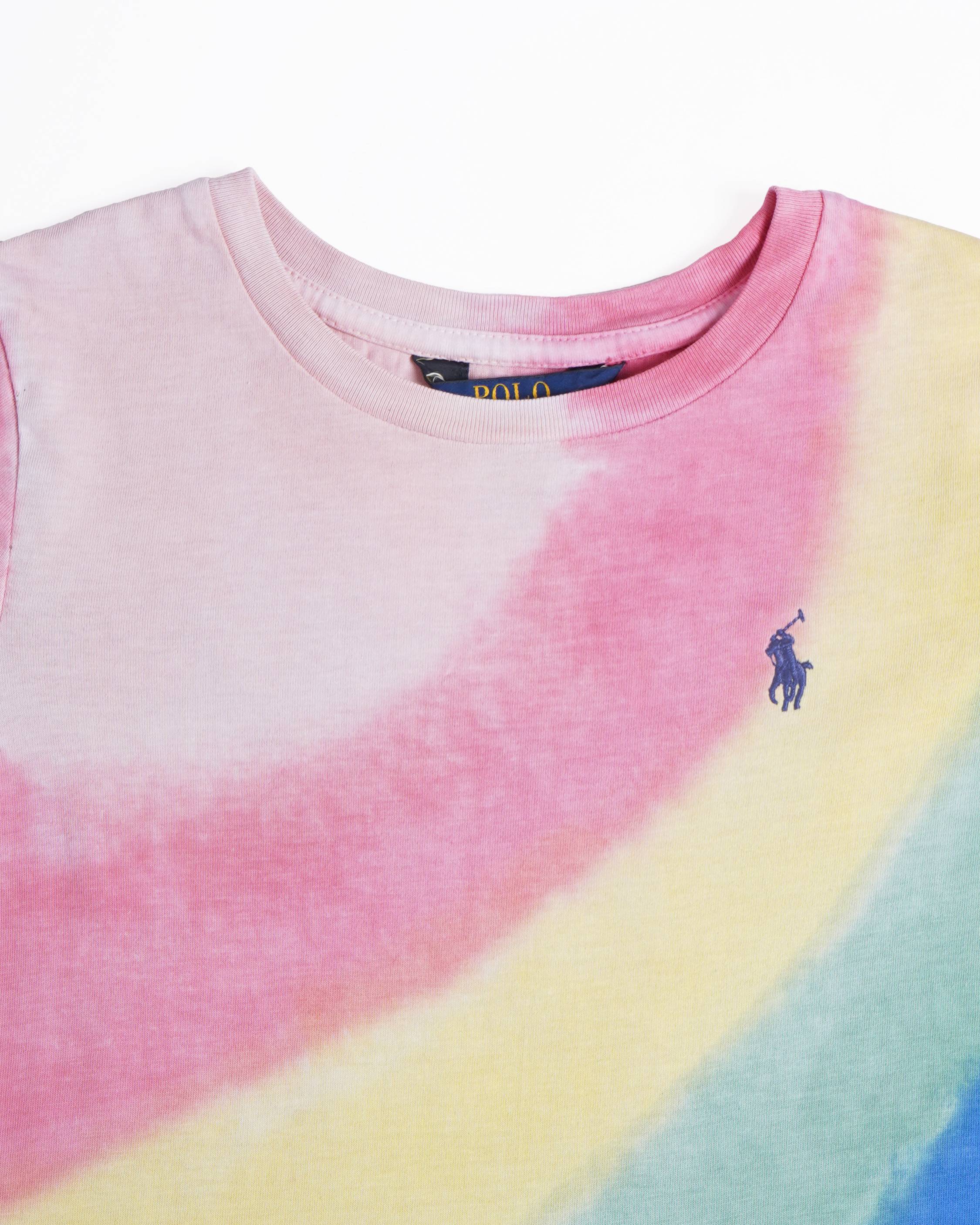 Polo By Ralph Lauren Tye Dye Girls Rainbow Dress With Brand Logo