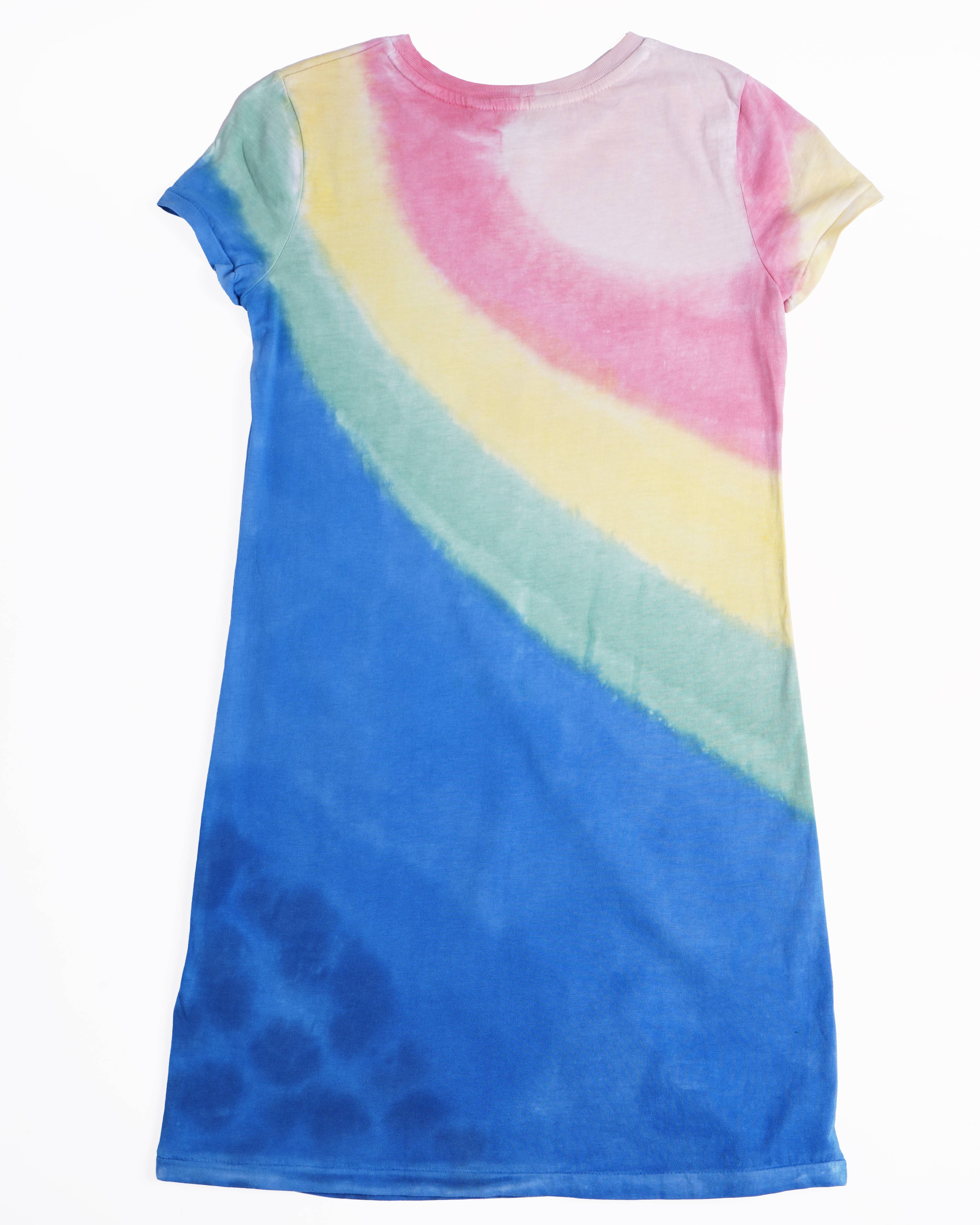 Polo By Ralph Lauren Tye Dye Girls Rainbow Dress With Brand Logo