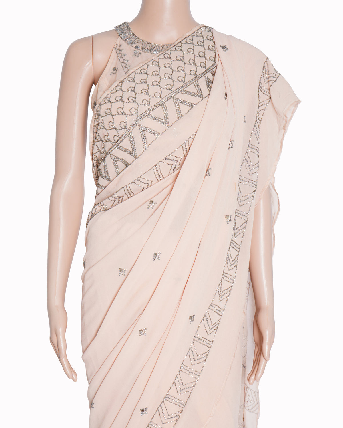 Jade by monica & karishma blush pink embroidered saree Set of 3