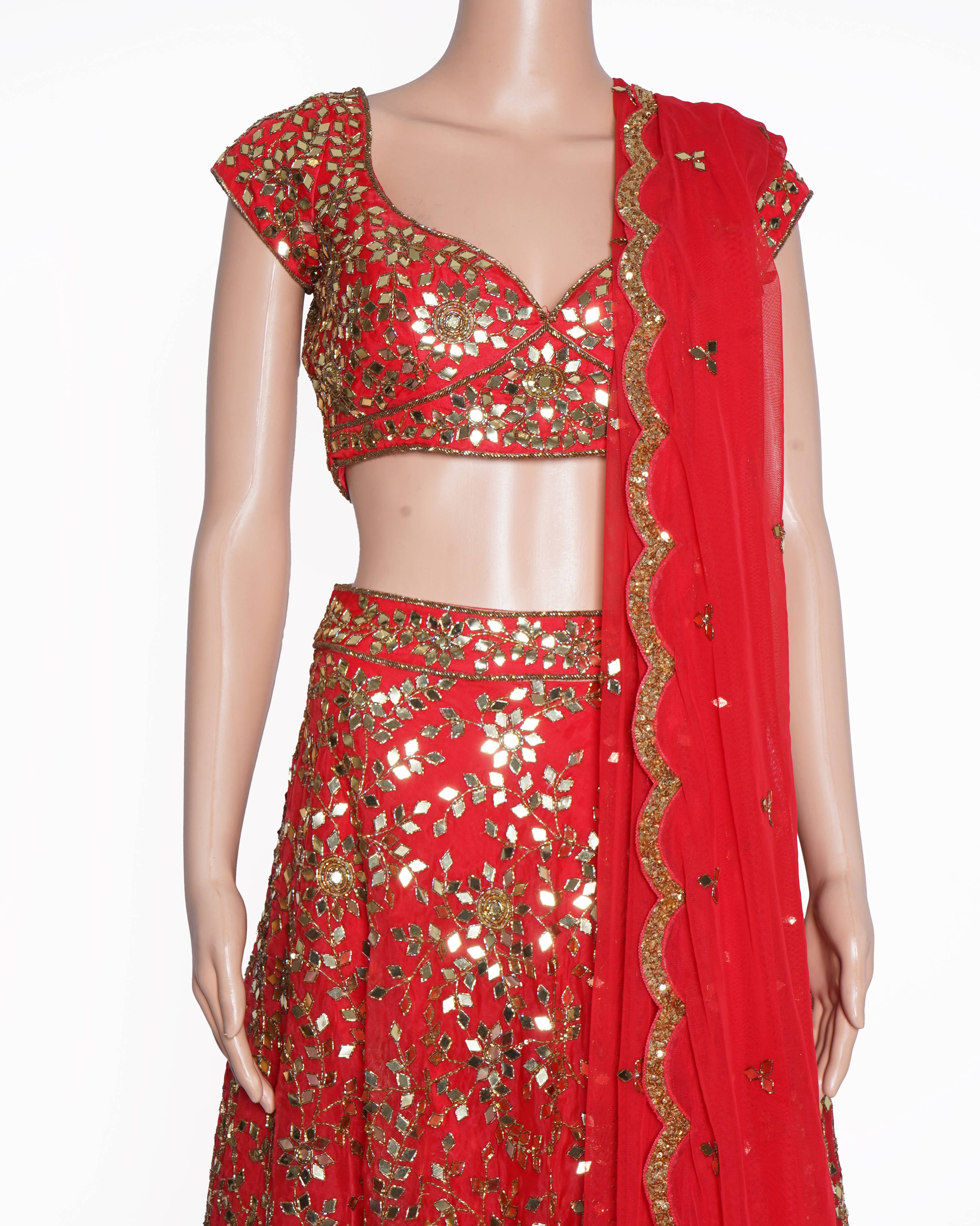 Seema khan mirror work lehenga set of 3