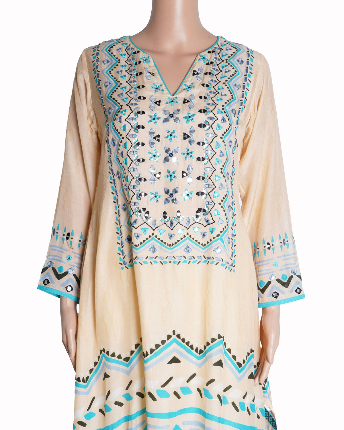 Gopi Vaid Light Peach Embroidered Kurta