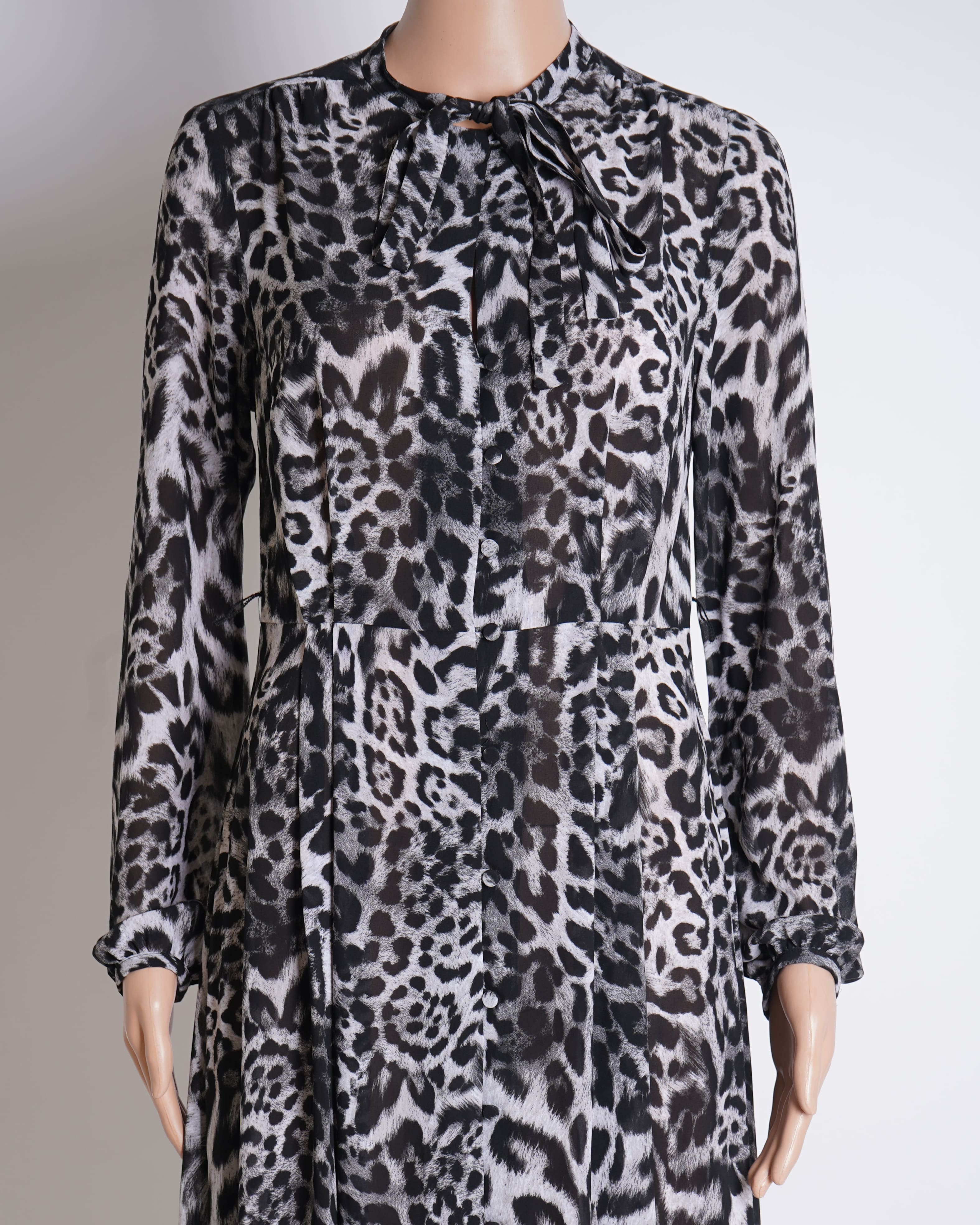 Michael Kors Printed Long Dress In Black & White