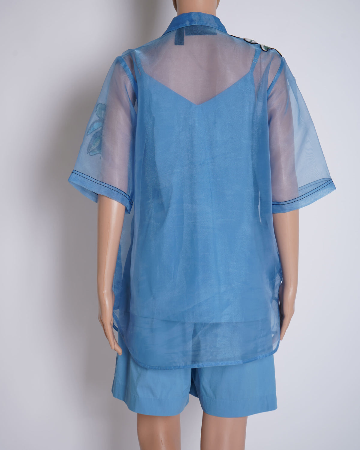 Kanika Goyal Label Co-ord Set  In Serene  Blue With Sequin Embroidered Detailing Set Of 3