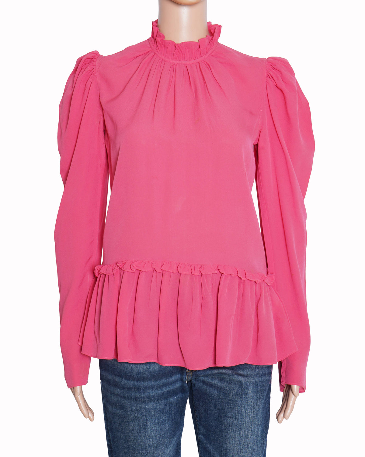 Saloni pink ruffle top