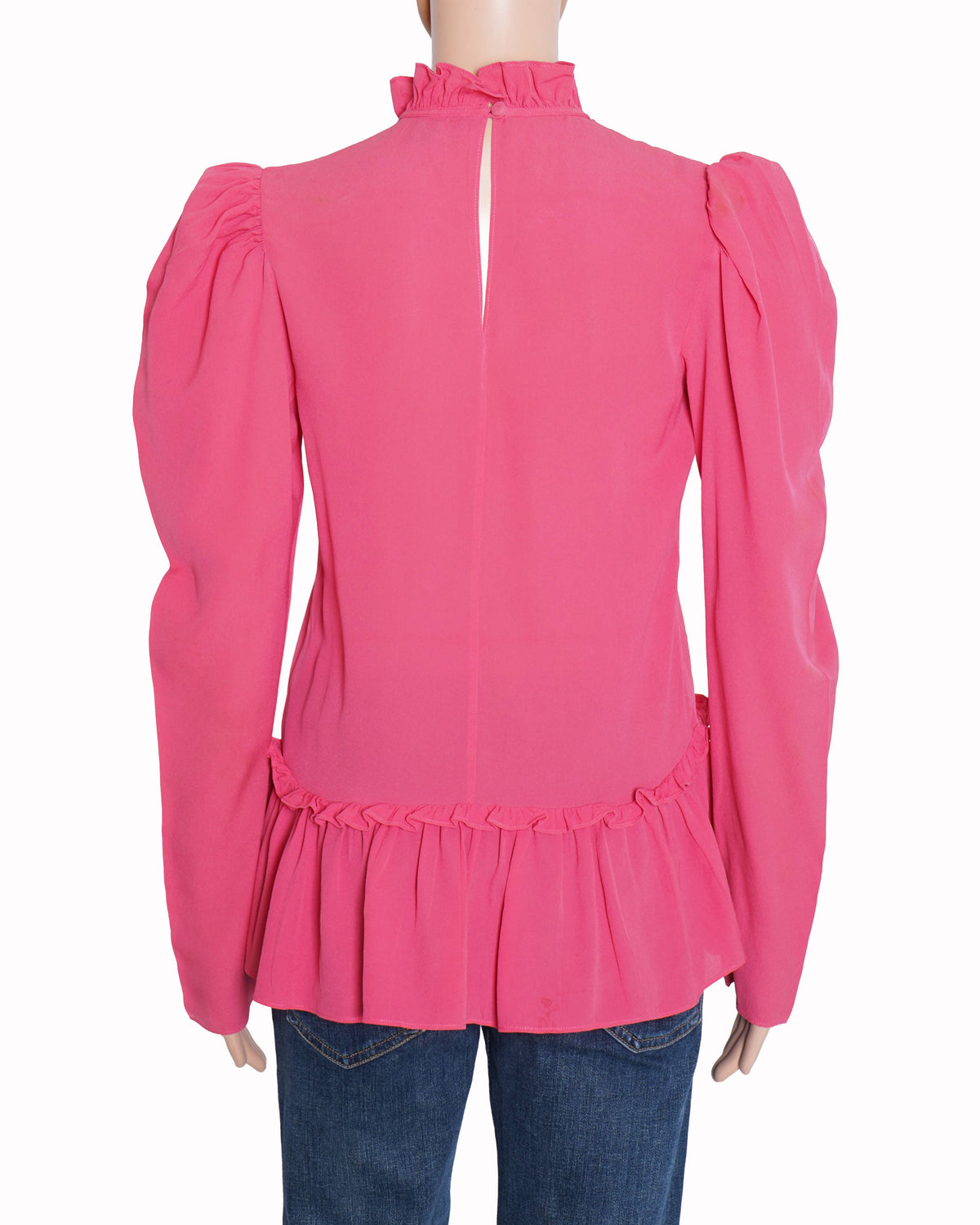 Saloni pink ruffle top