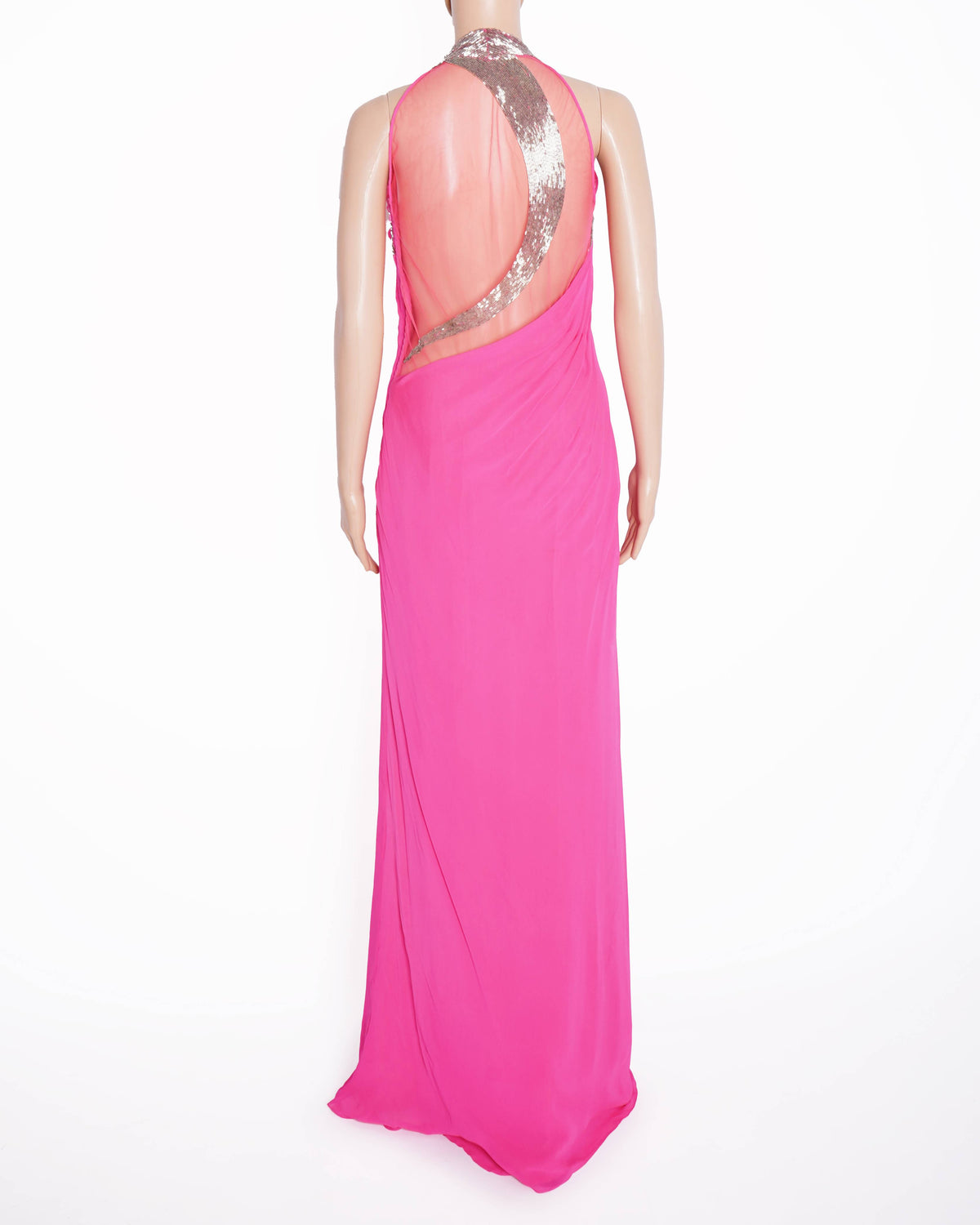 New Gaurav gupta pink sheer back gown