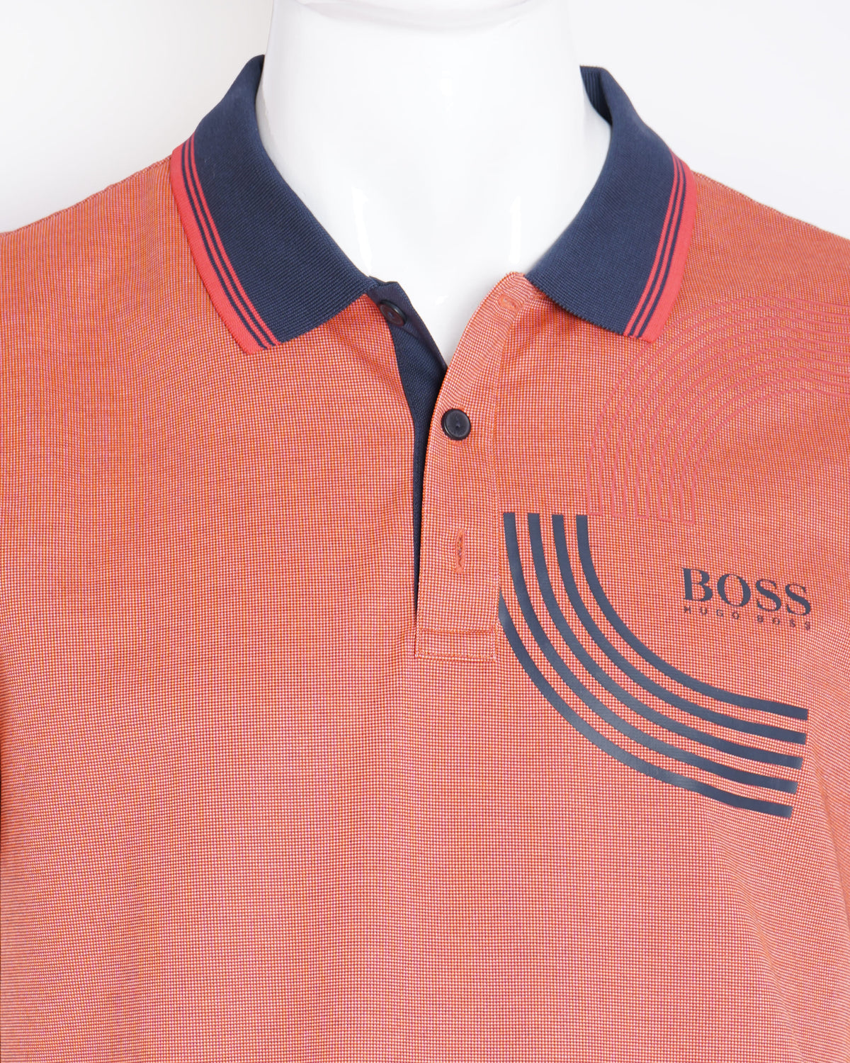 Boss peach and black mens polo tshirt