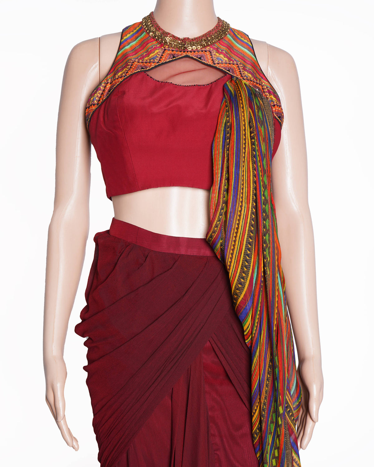Tarun Tahiliani multi color saree with blouse