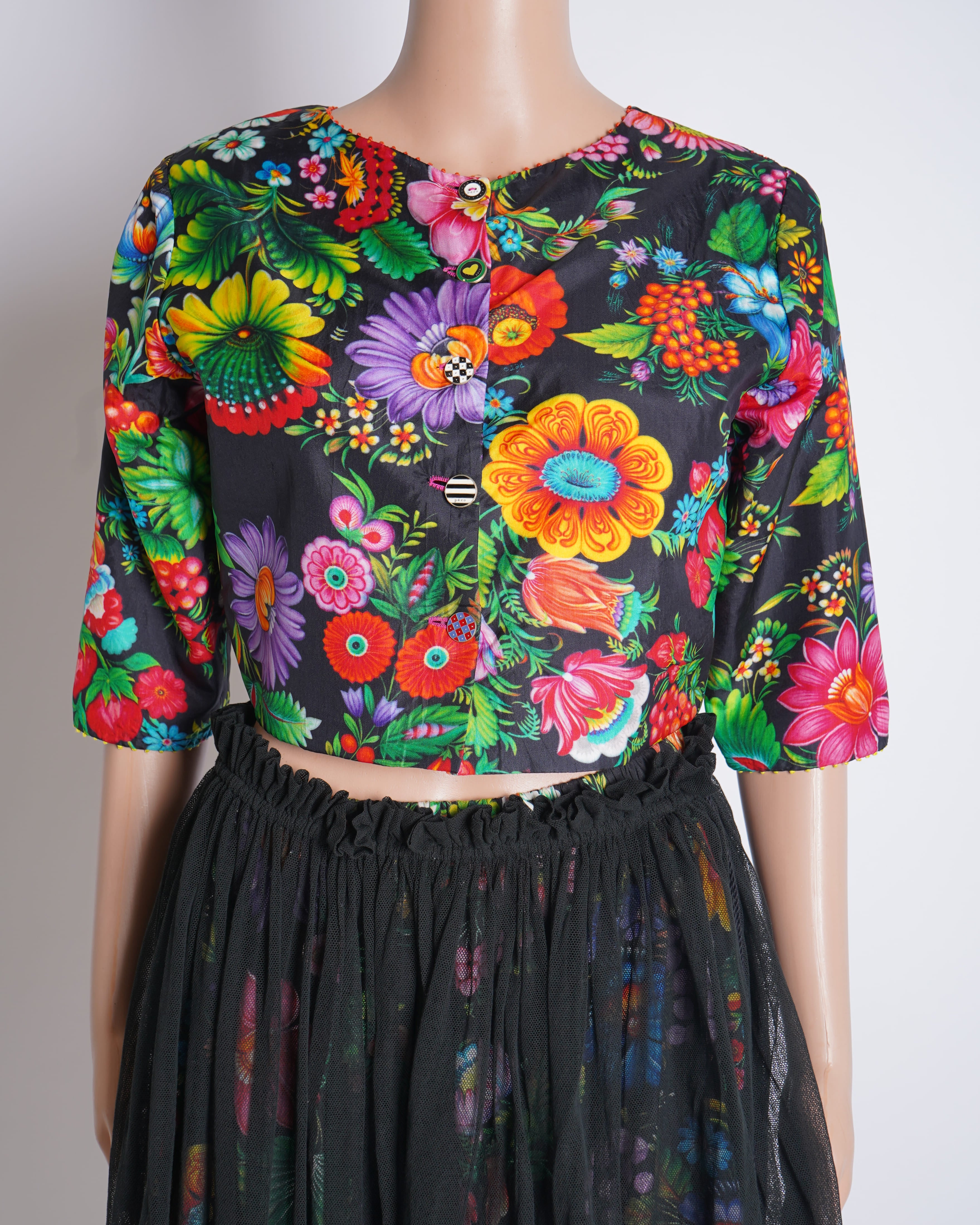 Pero Multicolour Floral Bodice Top
