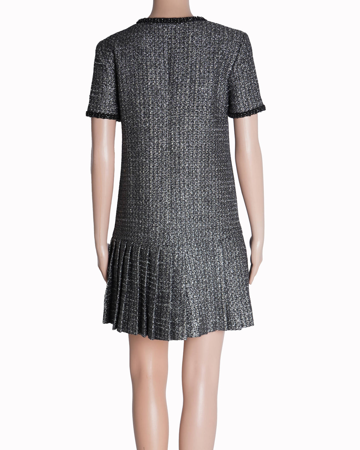 Self-Portrait Metallic Bouclé Mini Dress in Black