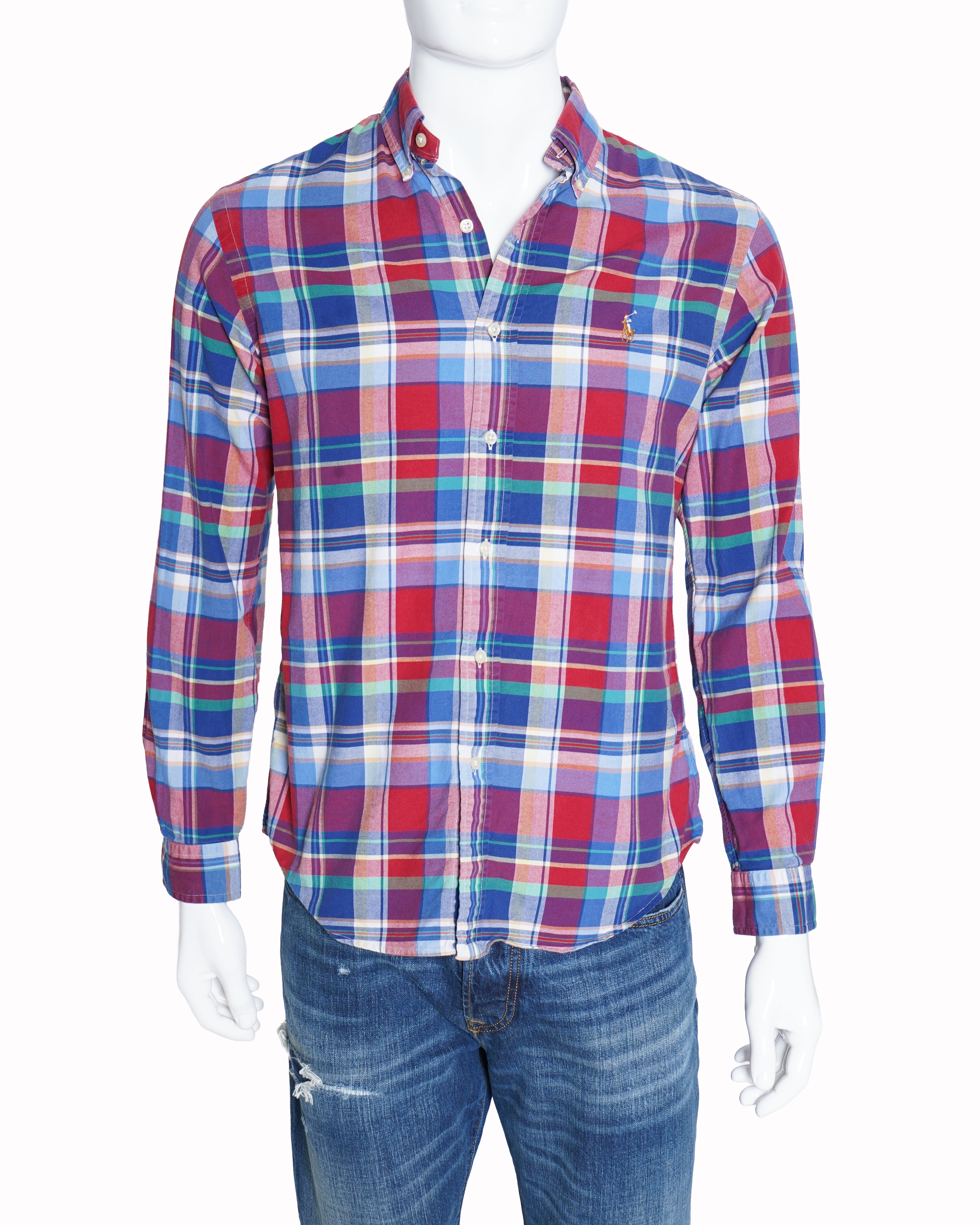 Ralph Lauren blue and red checkered full sleeve shirt for men