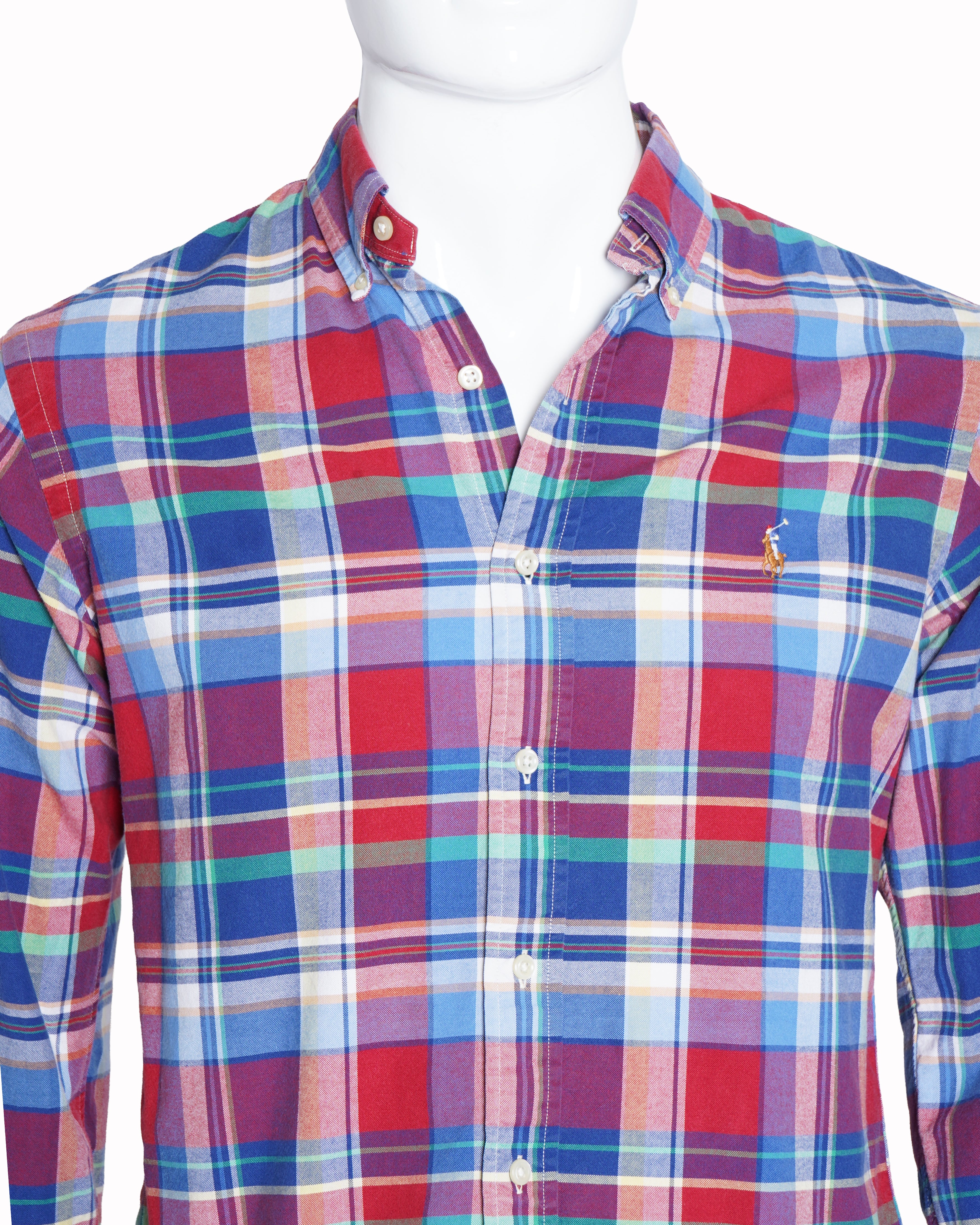 Ralph Lauren blue and red checkered full sleeve shirt for men