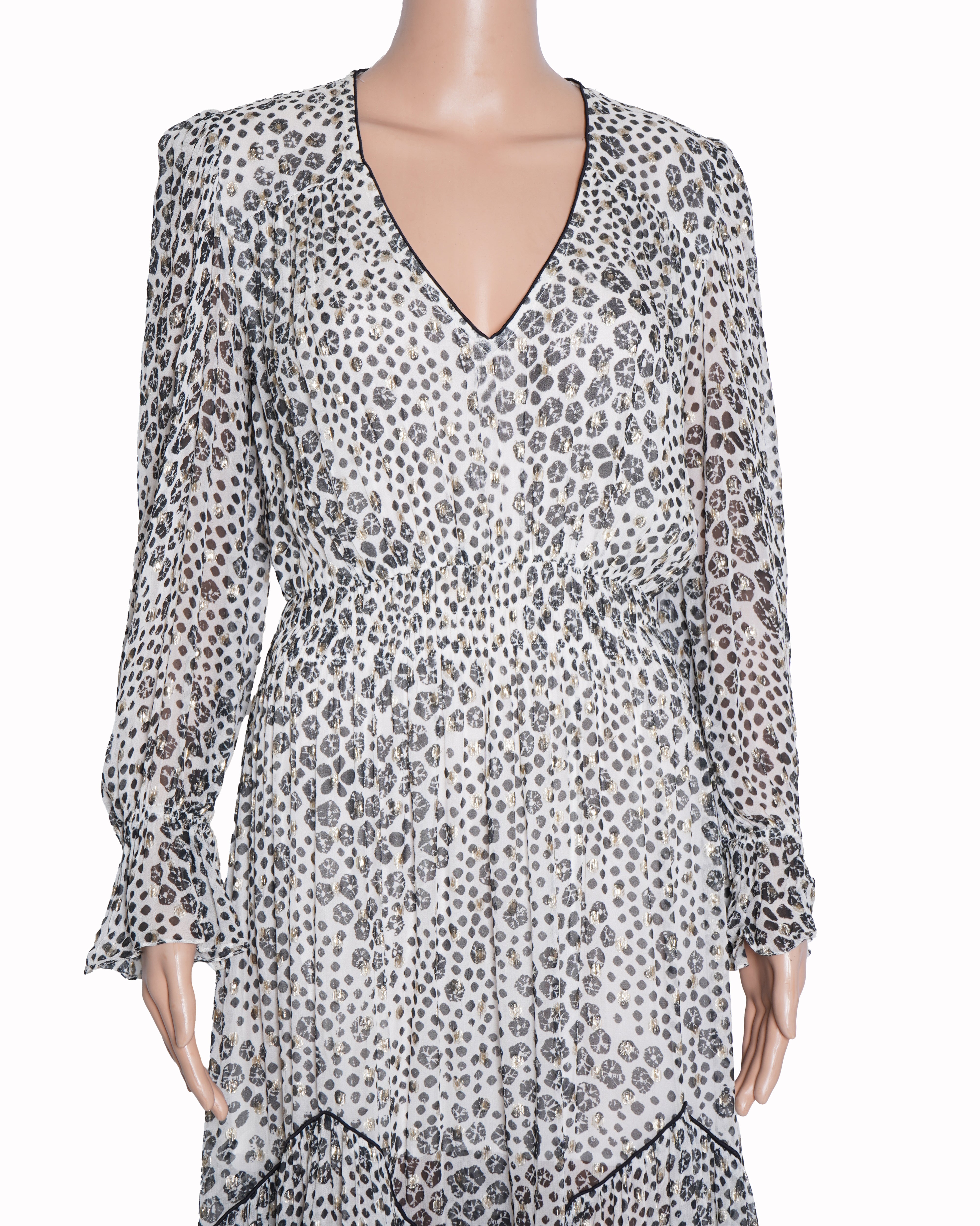 Hemant & Nandita black and white printed dress