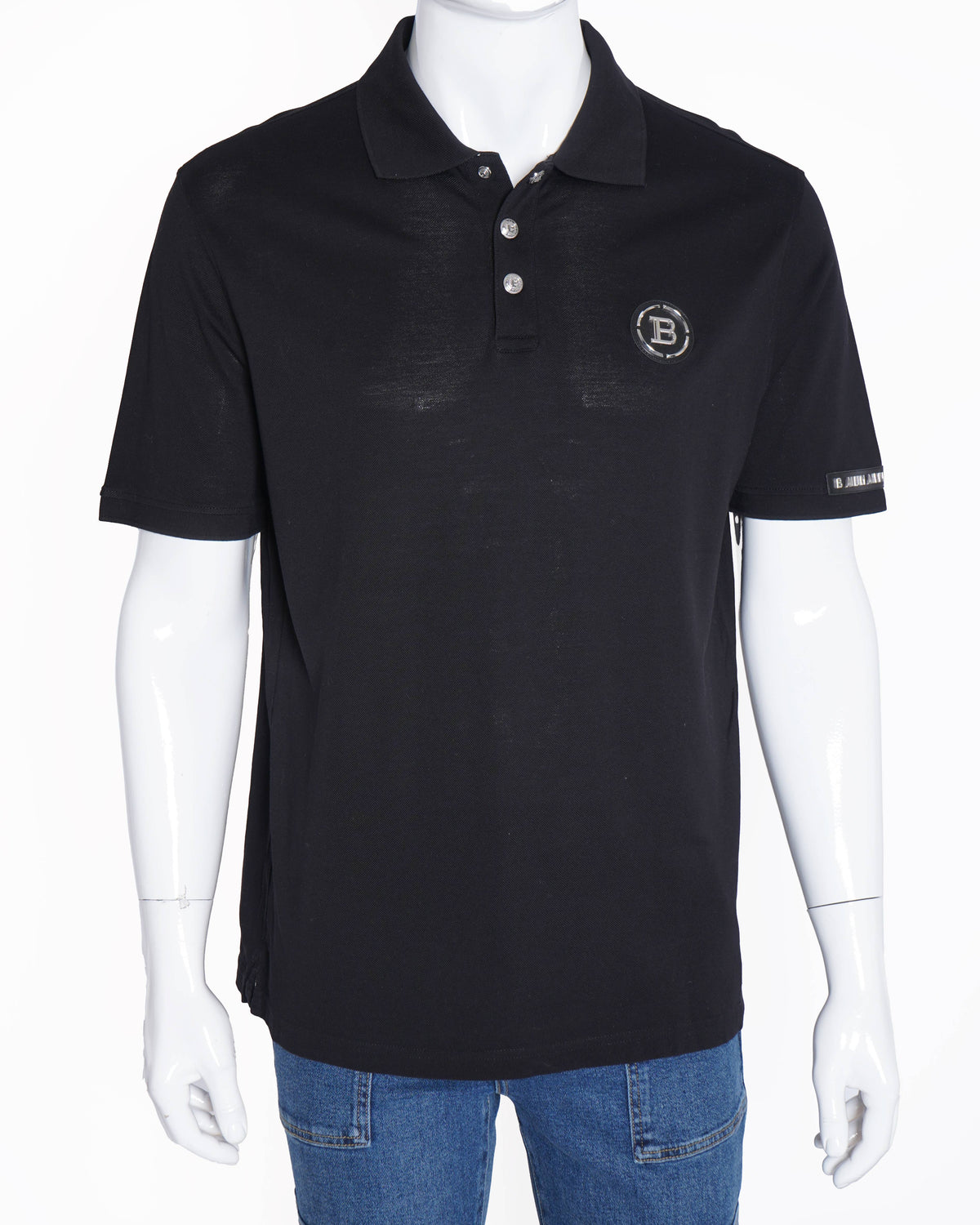 New Balmain Black Polo Tshirt