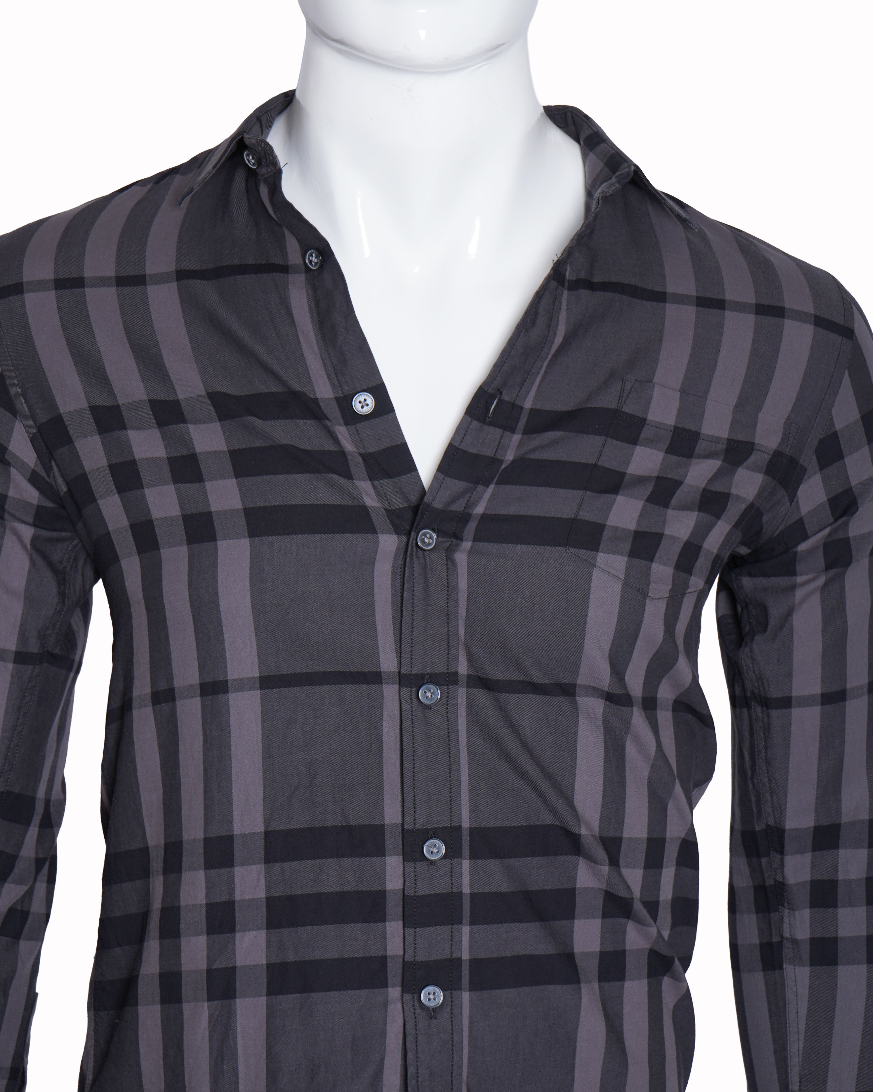 Burberry black and grey checkered full sleeve shirt for men