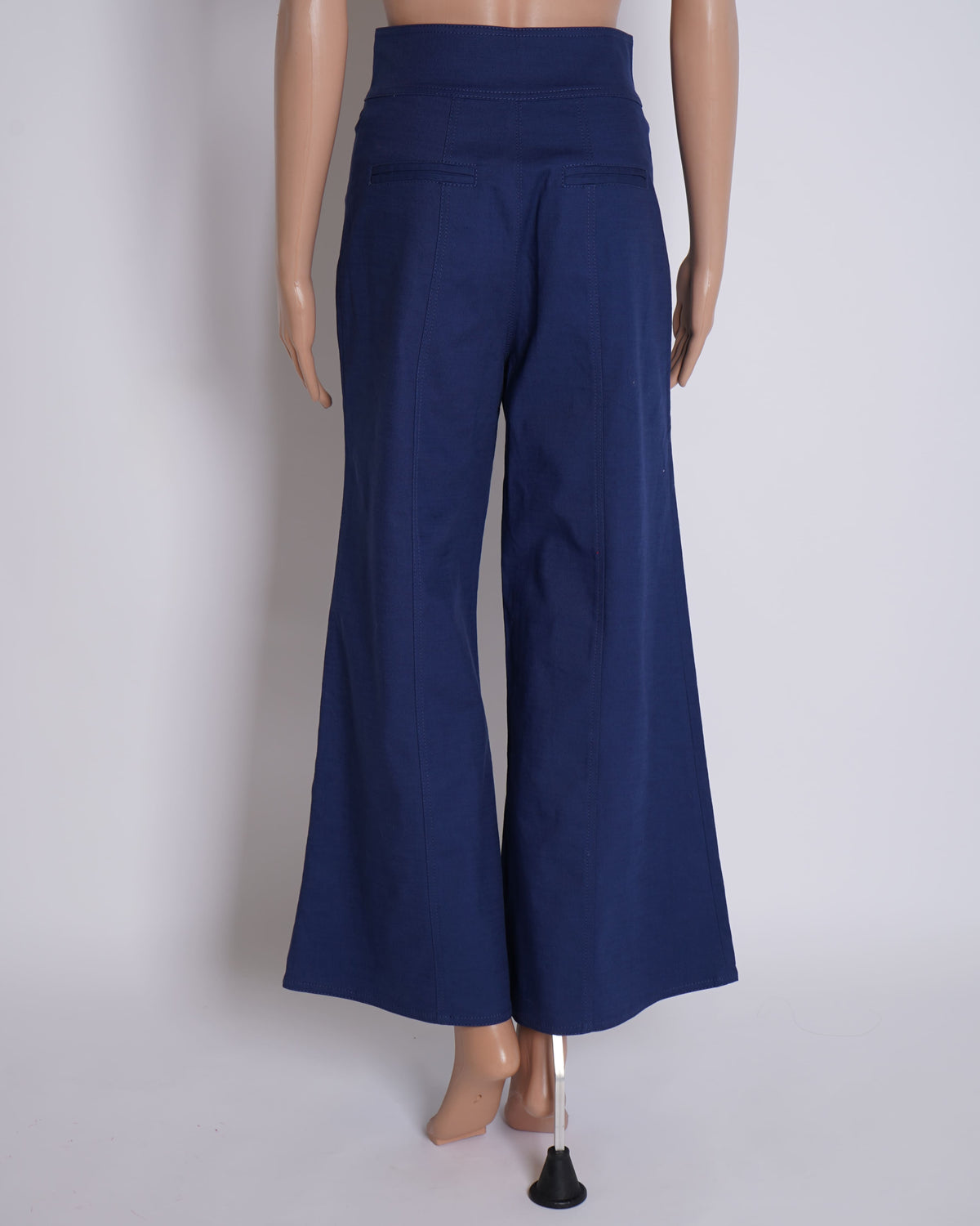 Balmain Flared Trousers In Blue With Gold Tone Buttons