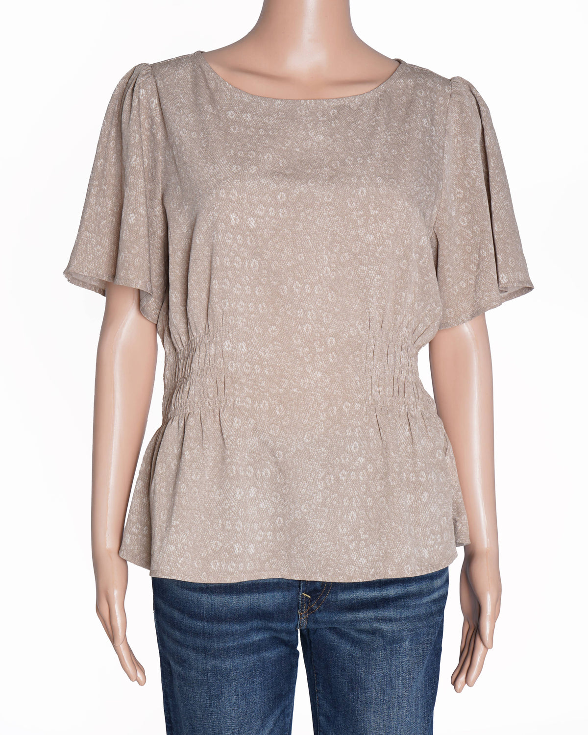 Michael Kors Printed Top In Beige