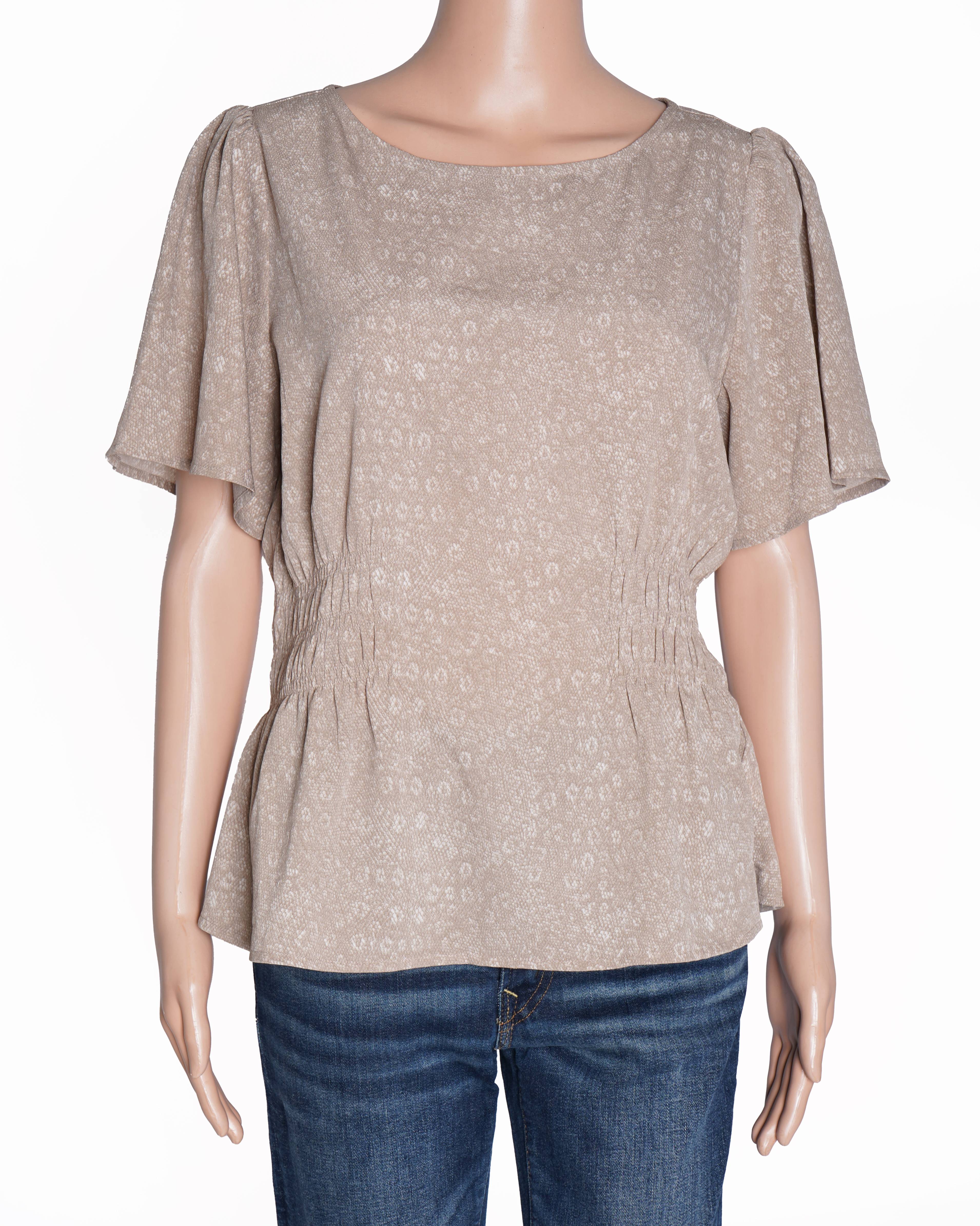 Michael Kors Printed Top In Beige