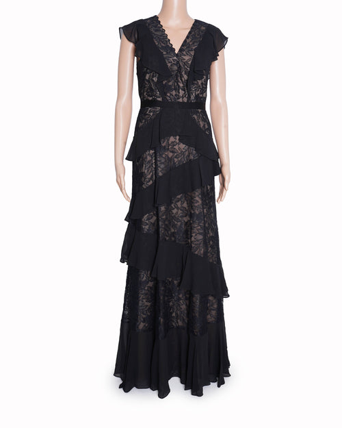 New BCBG Max Azria Ruffle Dress In Black