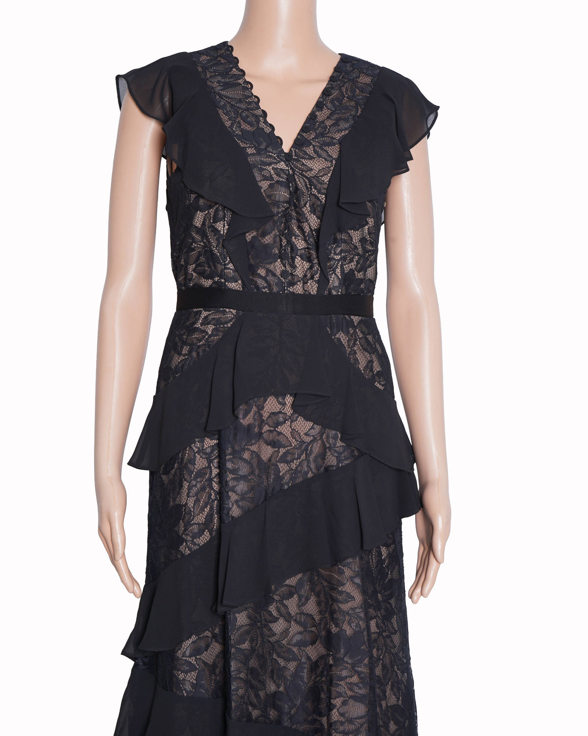 New BCBG Max Azria Ruffle Dress In Black