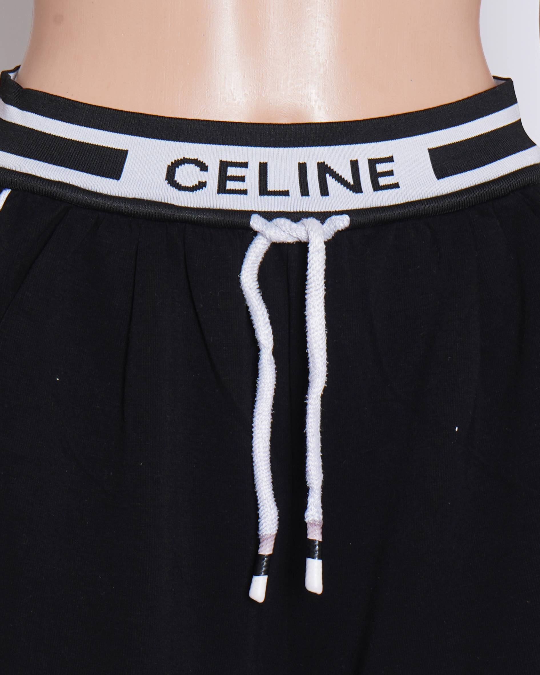 Celine black logo shorts