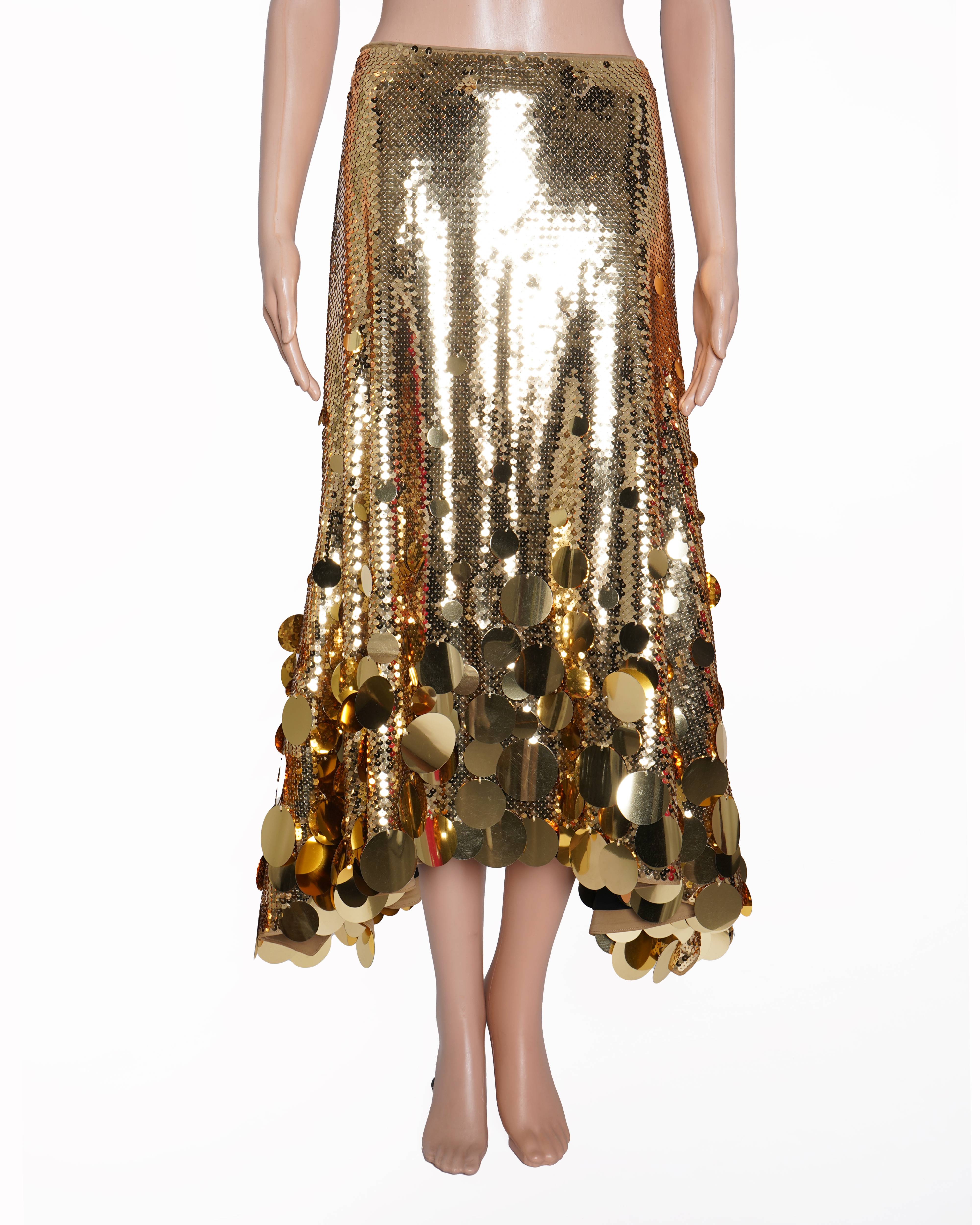 New Rabanne x H&M limited edition Sequin golden skirt