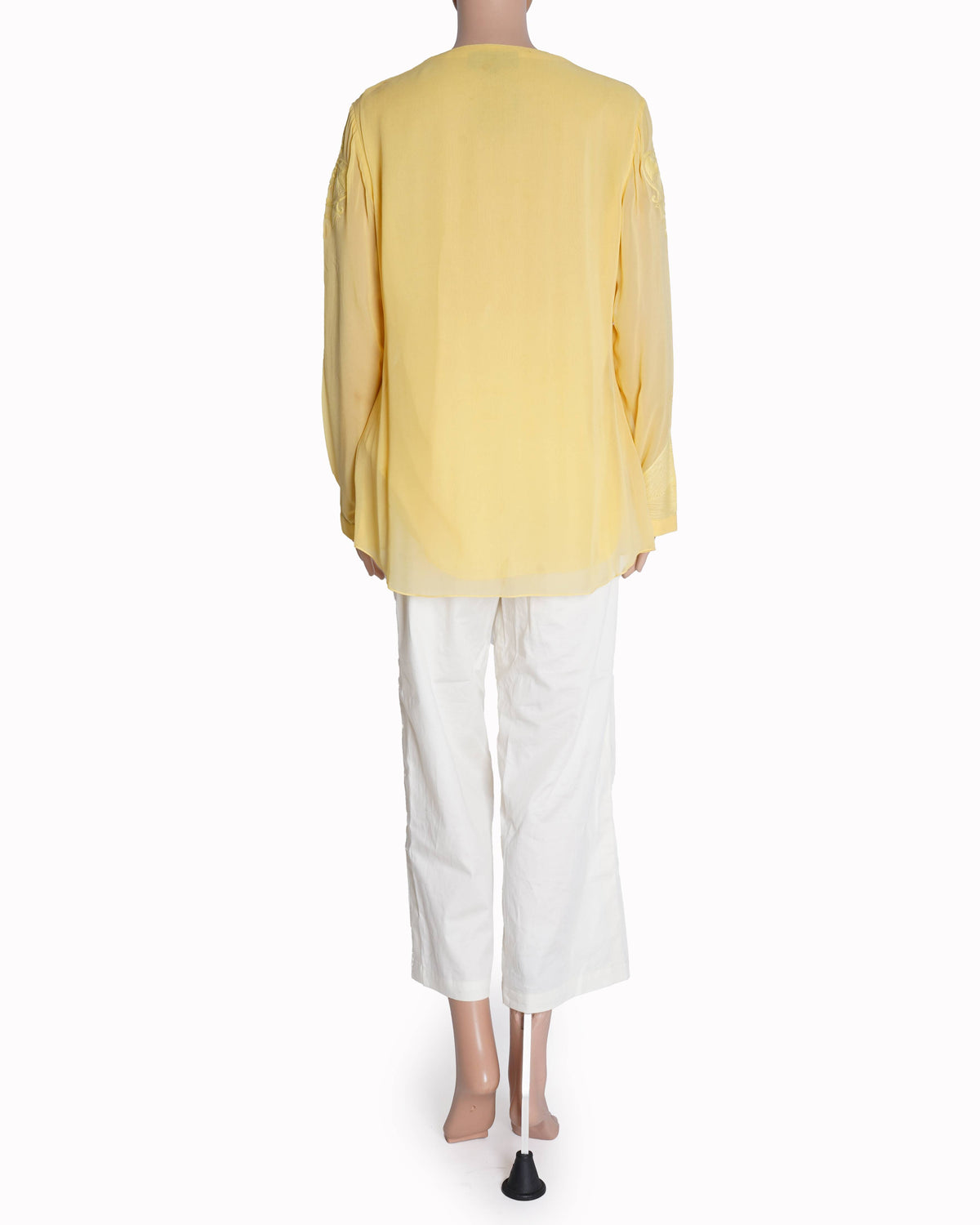 AMPM Light Yellow Embroidered Chikankari Top