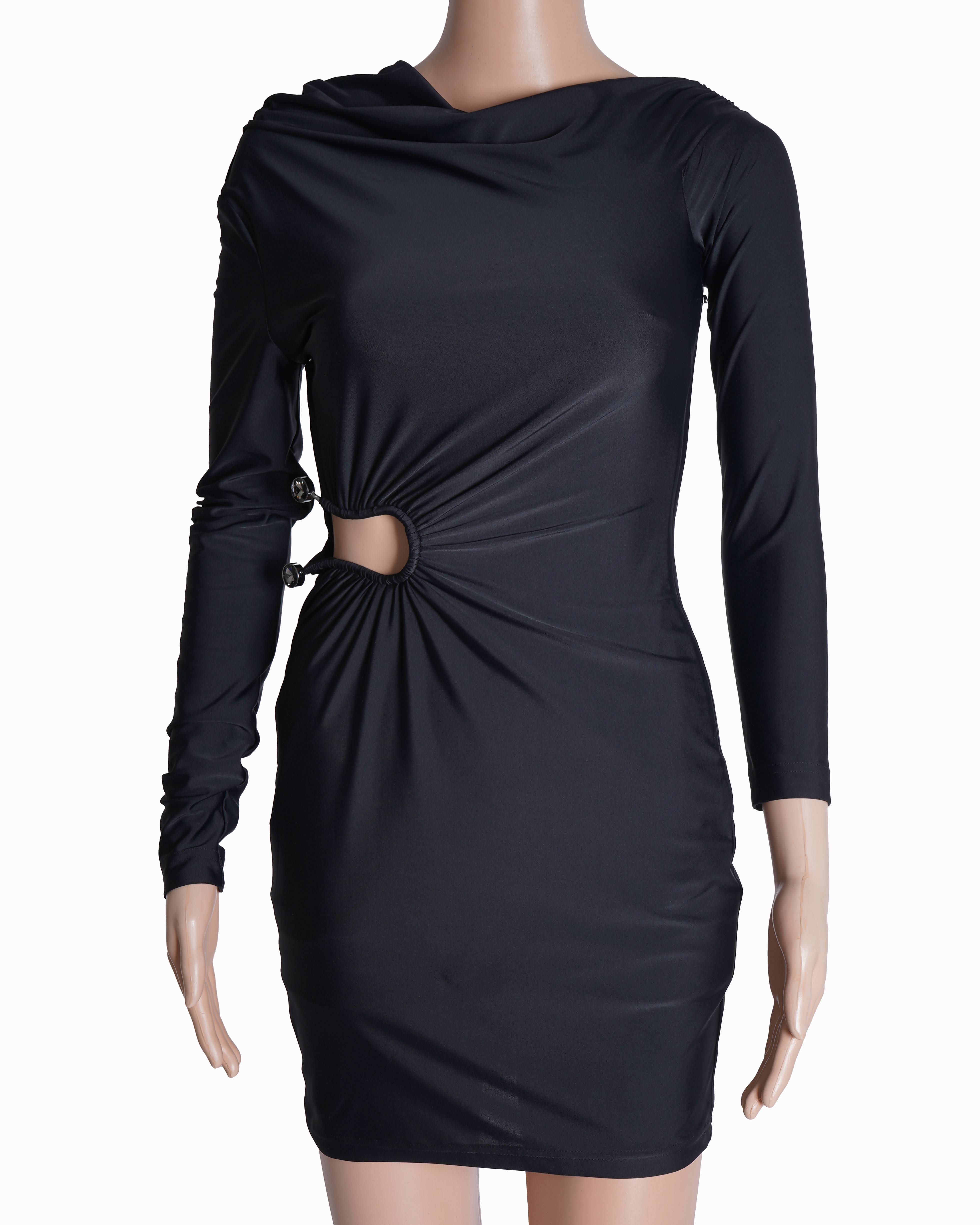 Self-Portrait Black Cut-Out Mini Dress