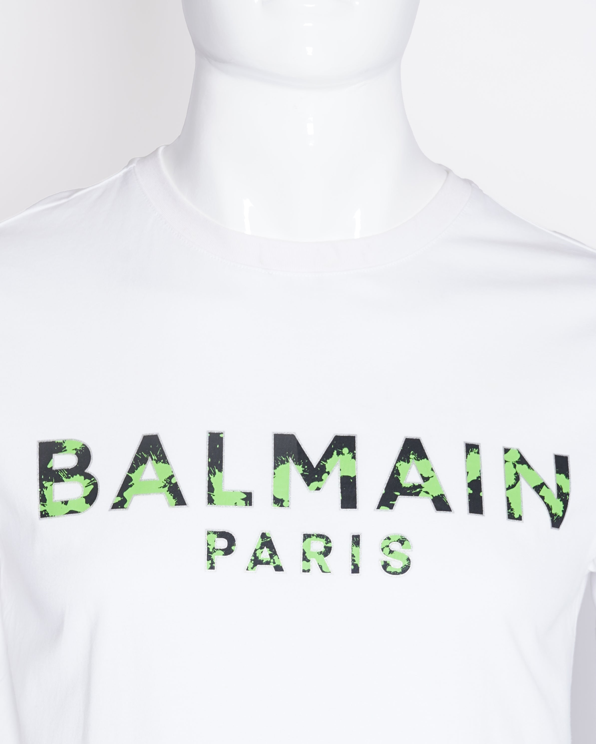 Balmain white logo embossed tshirt