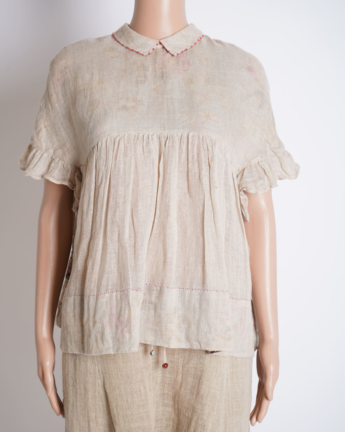 New Pero Frill Top In beige