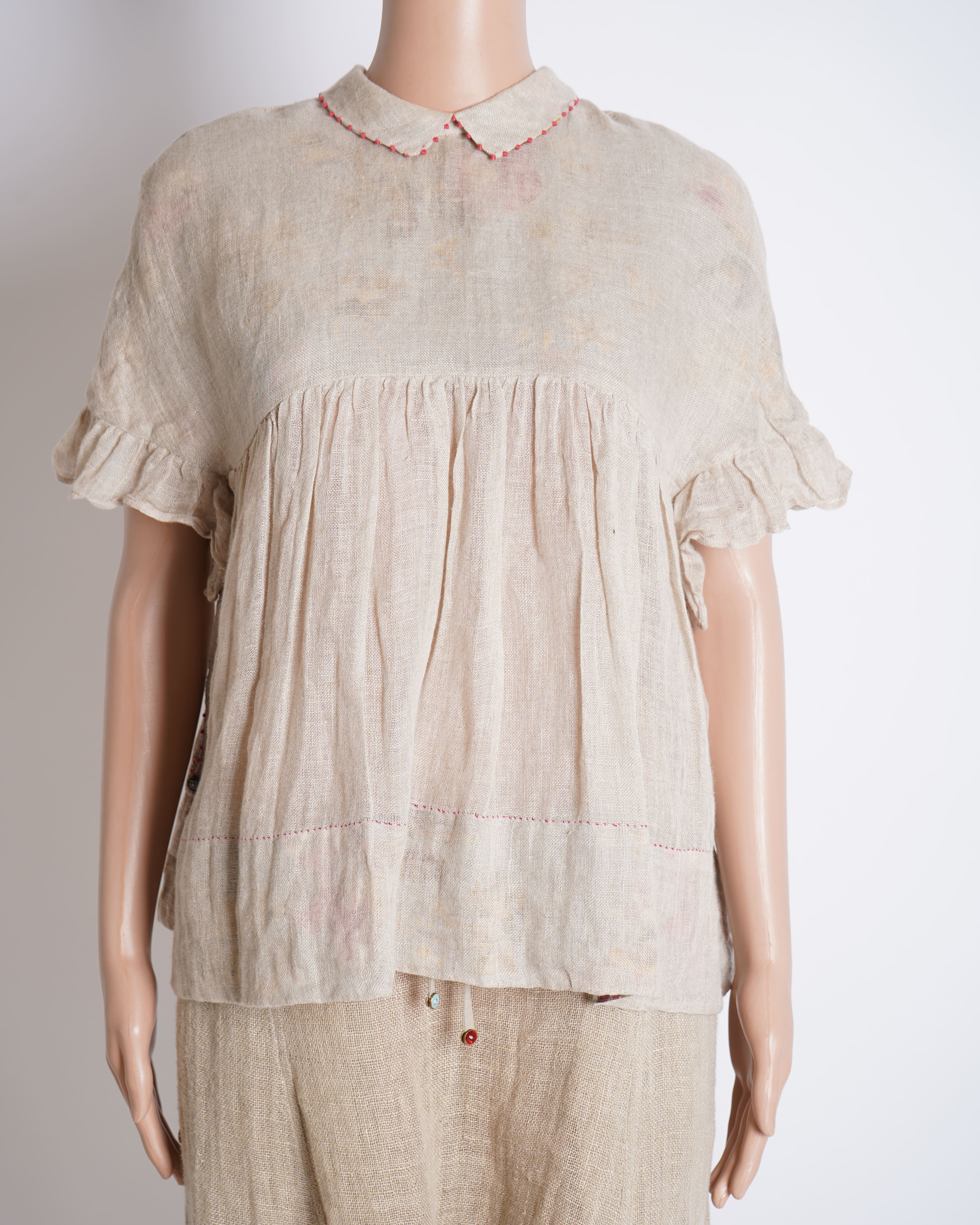New Pero Frill Top In beige