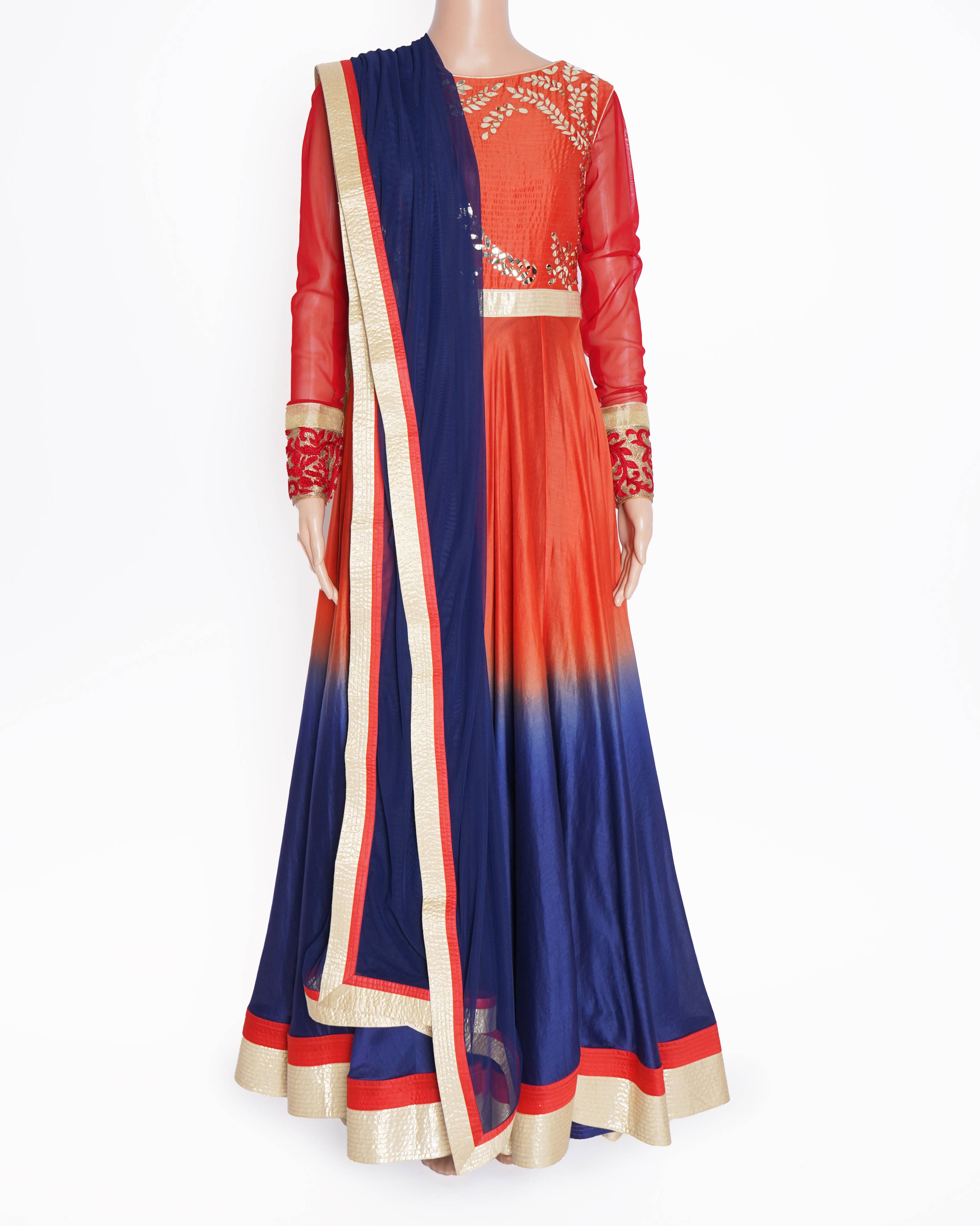 Sahil Kochhar Ombre Set Of 3 Anarkali Set