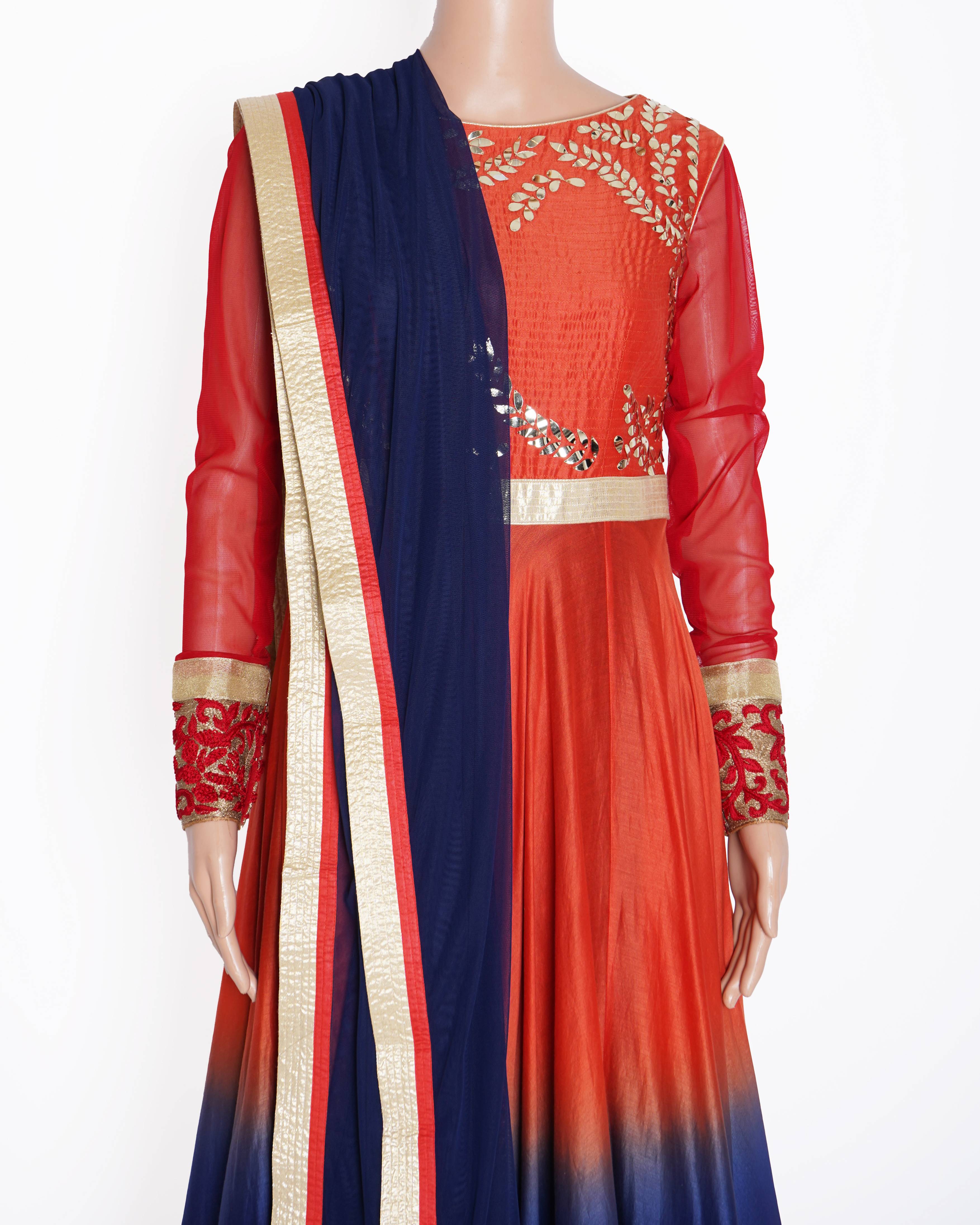 Sahil Kochhar Ombre Set Of 3 Anarkali Set
