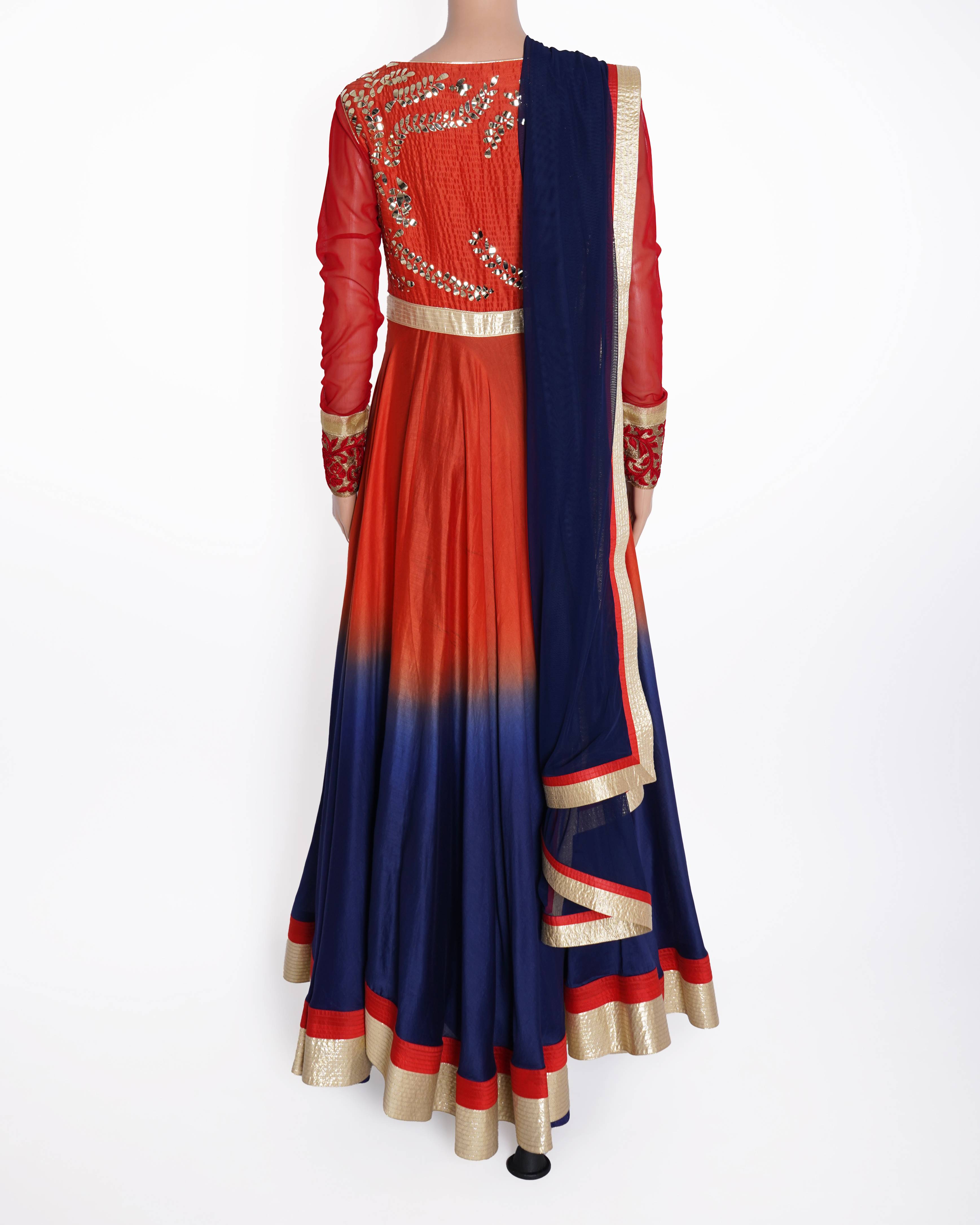 Sahil Kochhar Ombre Set Of 3 Anarkali Set