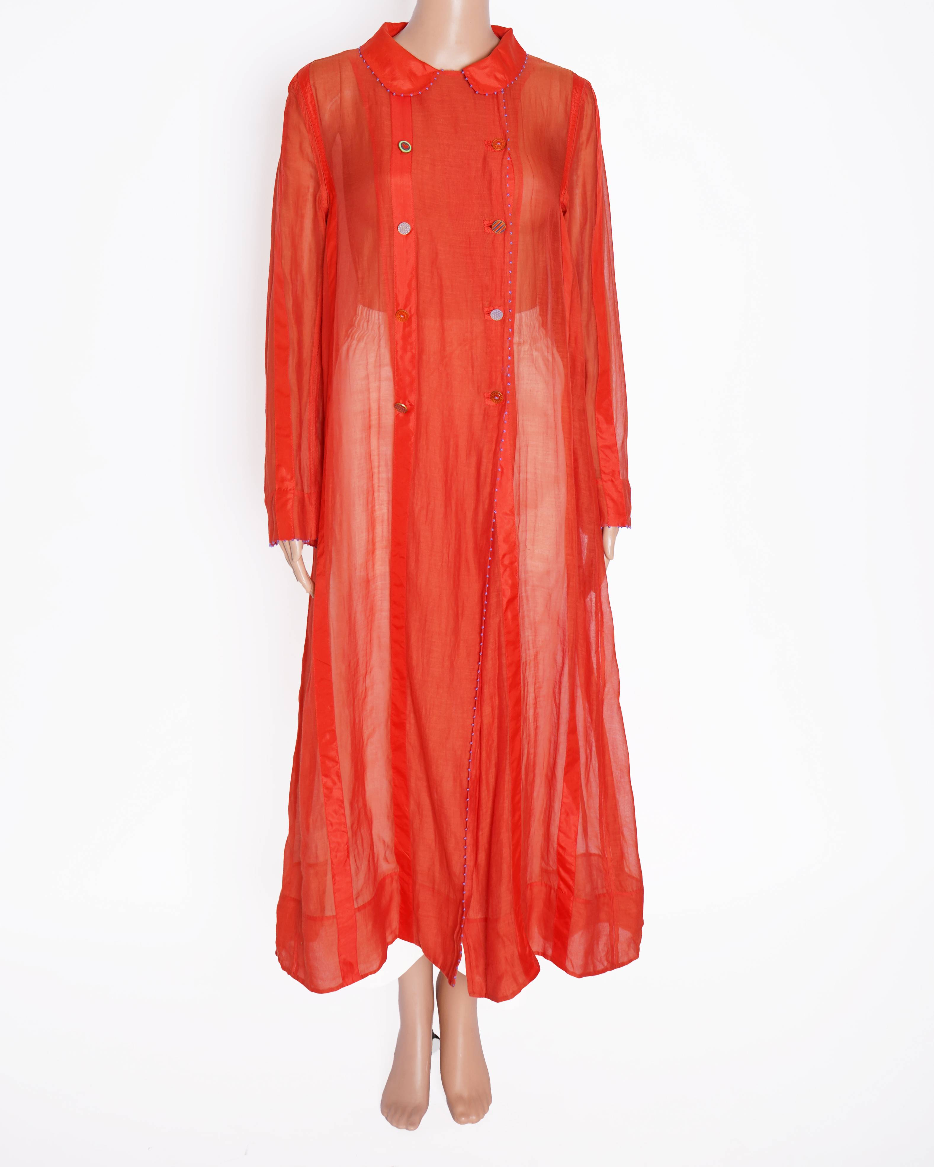 Pero sheer red kurta