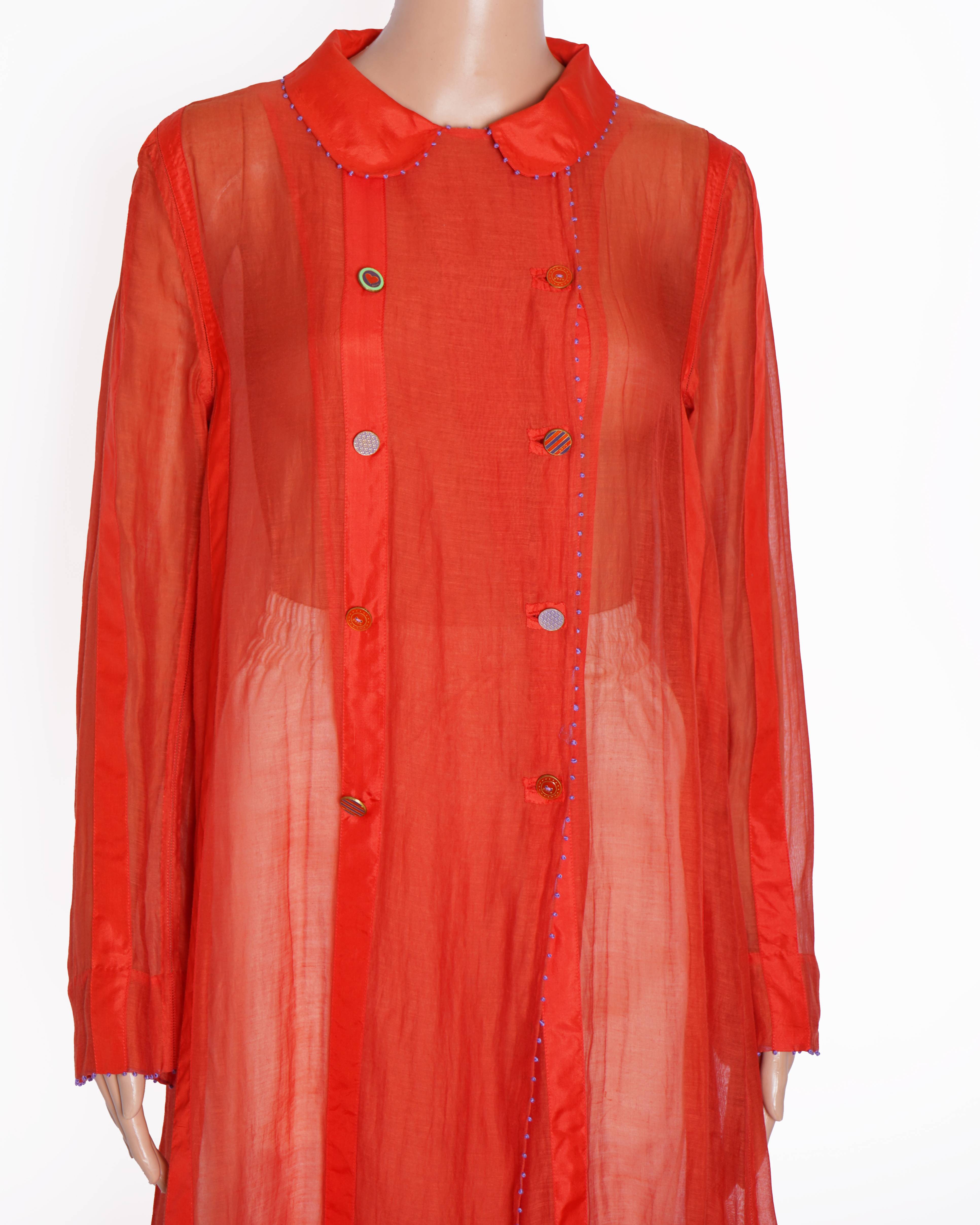 Pero sheer red kurta