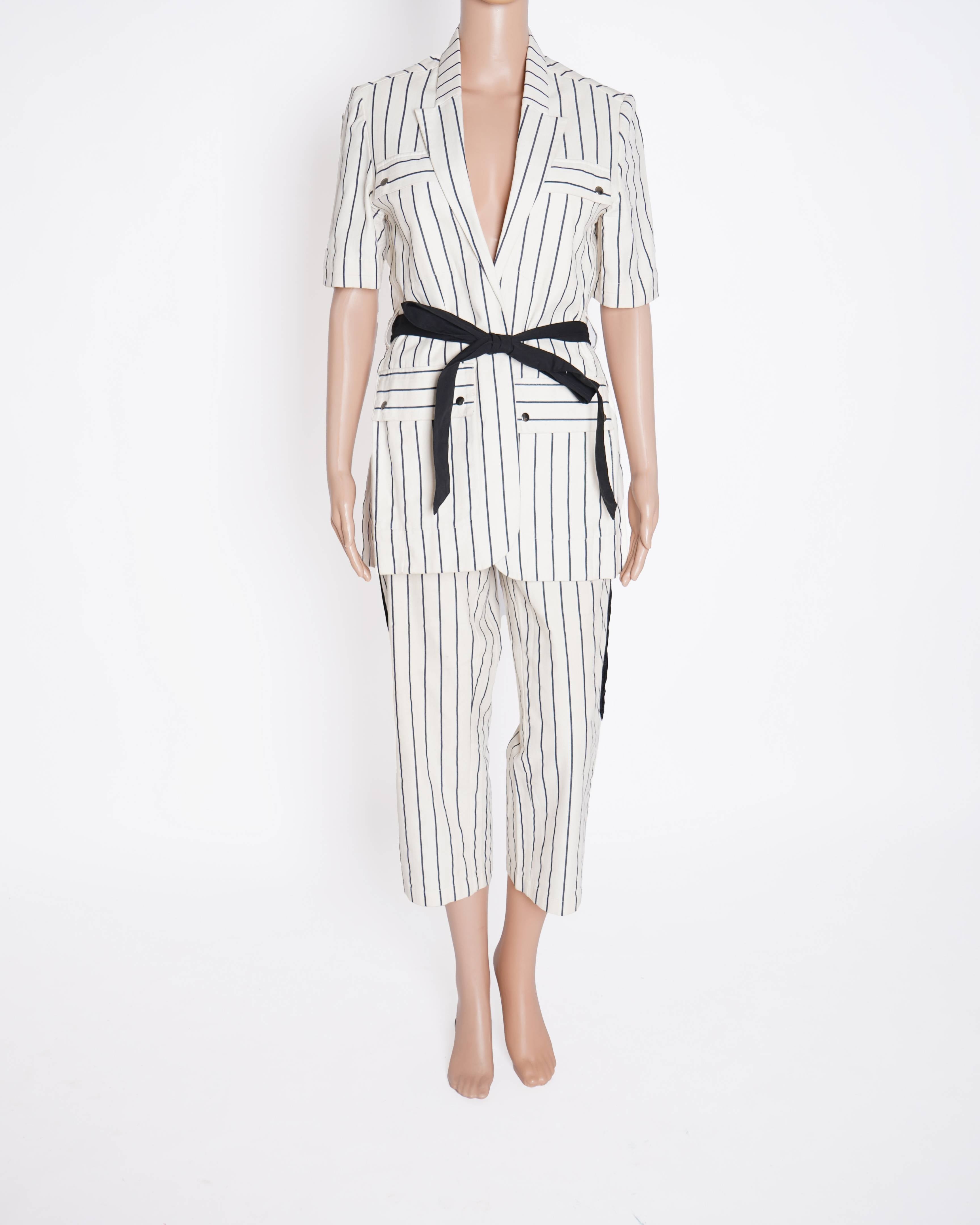 I An Trouble By KC Women's Co-Ord Set In Black & White Stripes