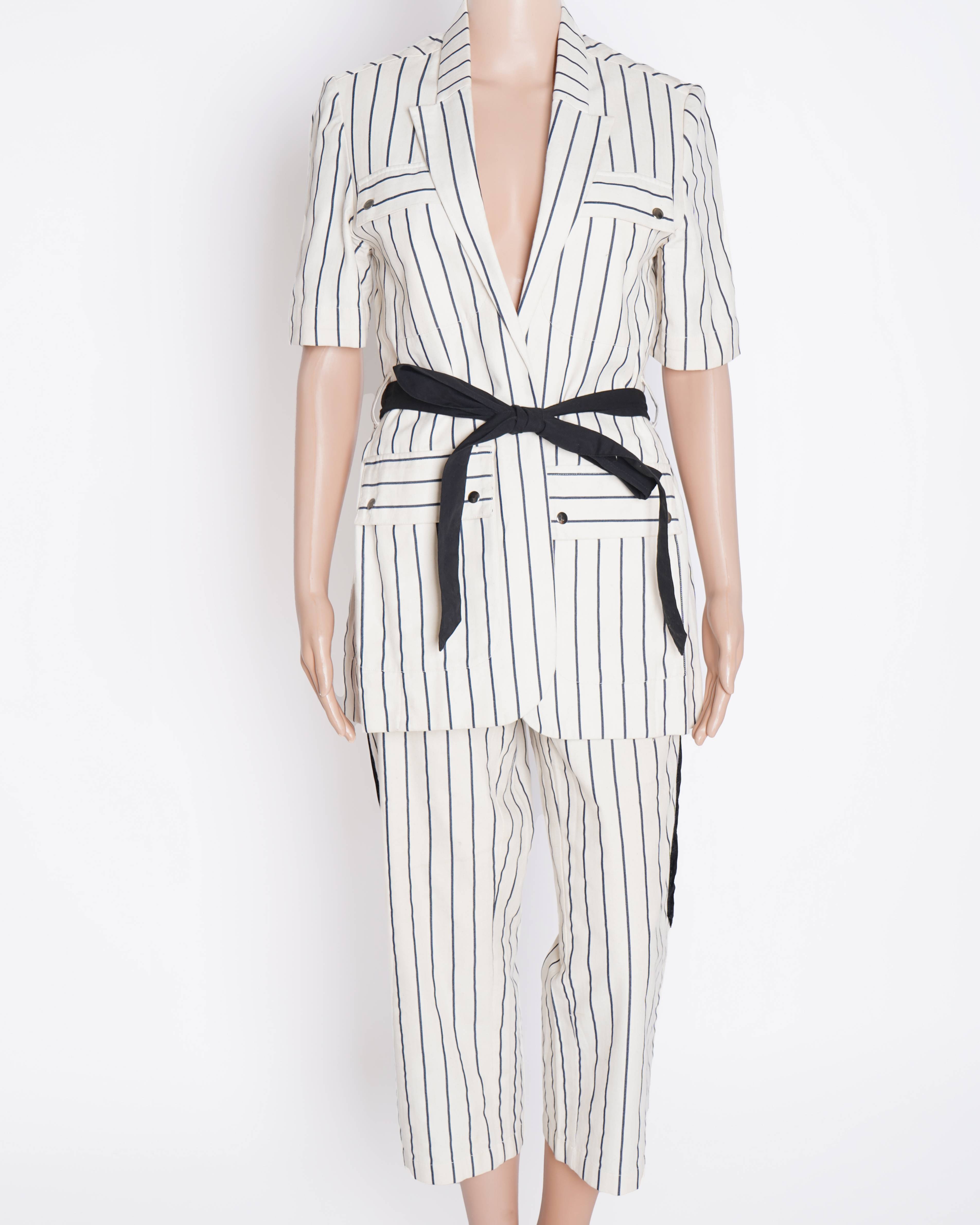 I An Trouble By KC Women's Co-Ord Set In Black & White Stripes