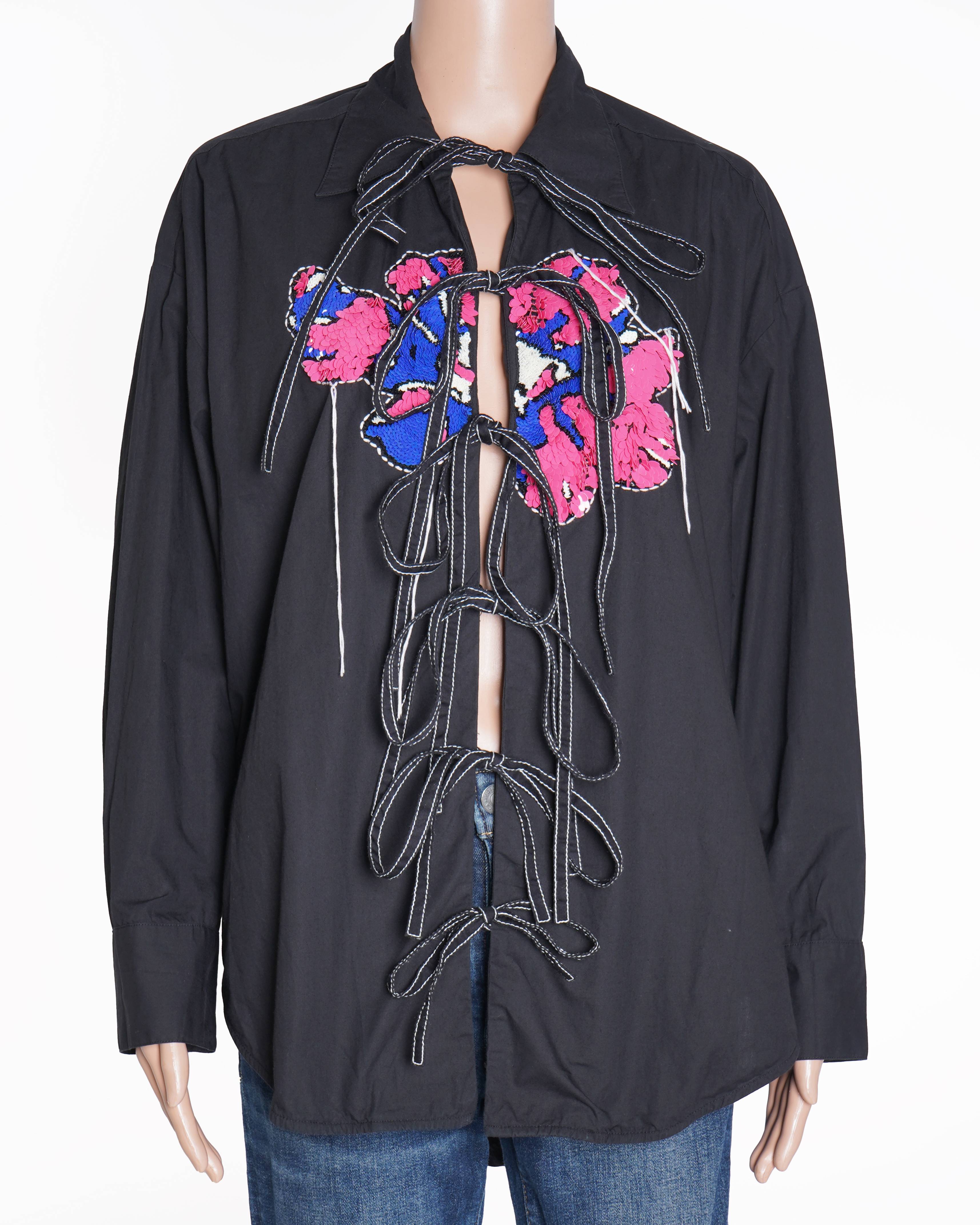 Dhruv Kapoor 
Embellished Top in Black