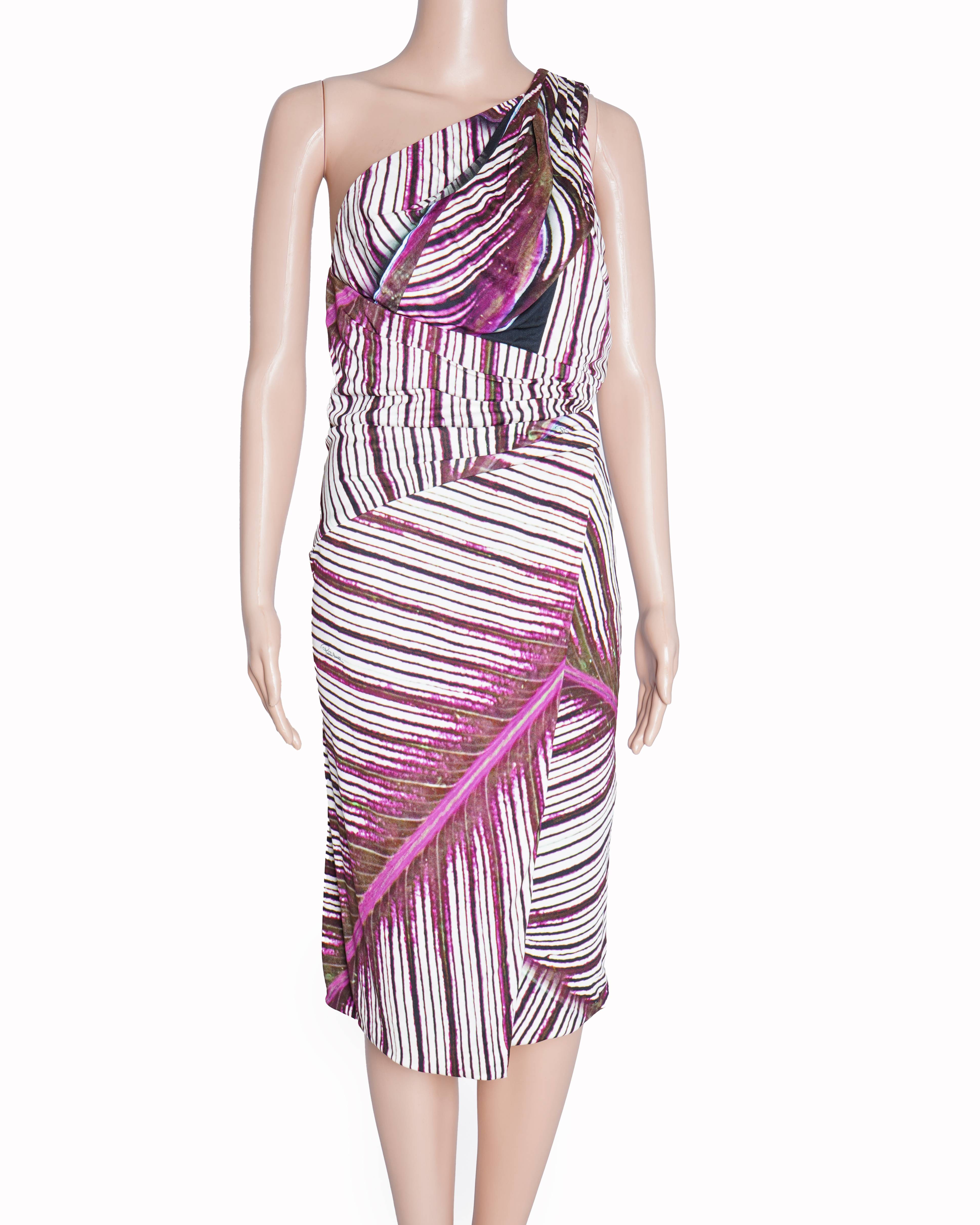 Roberto Cavalli single-shoulder bodycon dress