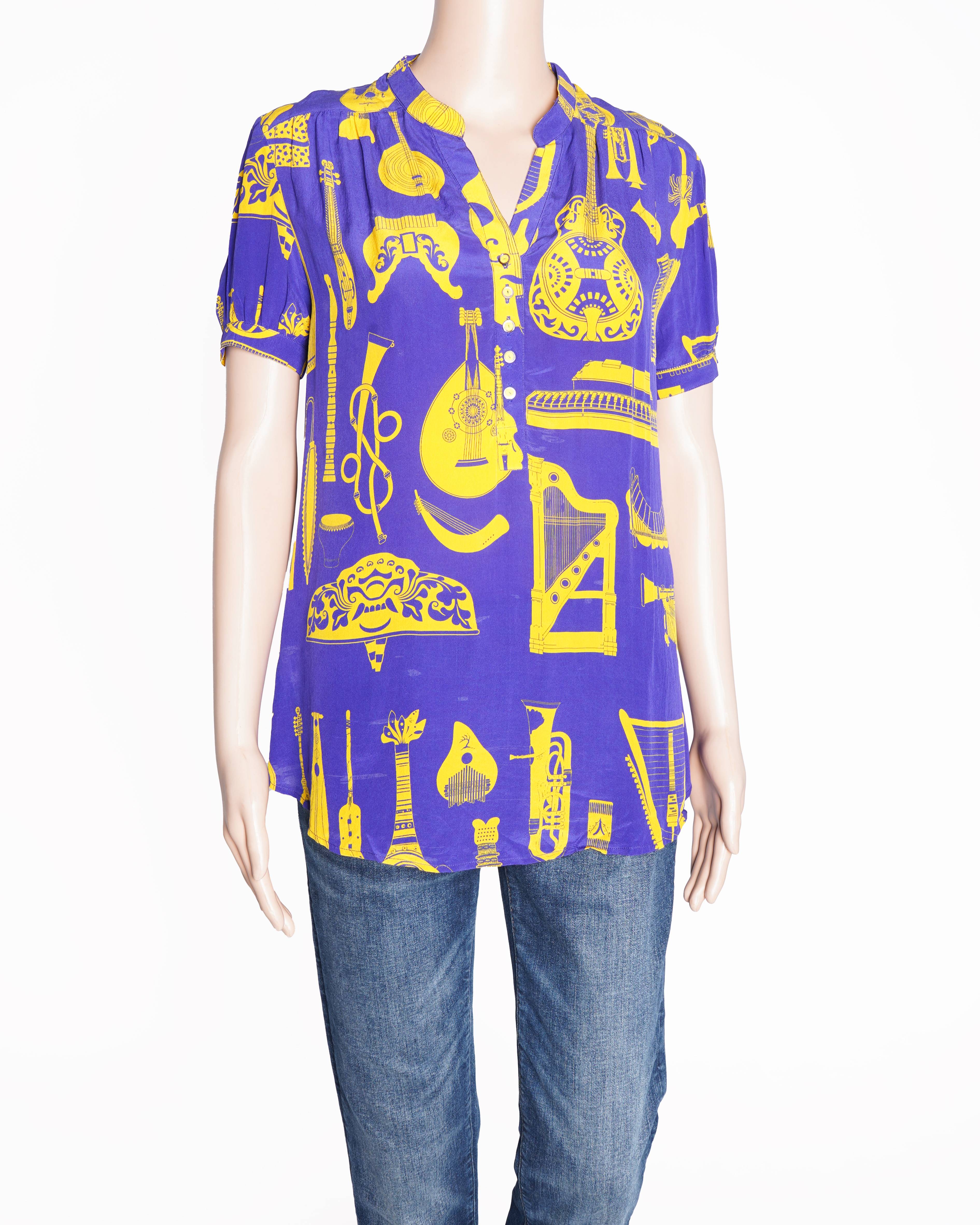 Pankaj & Nidhi Printed Button Down Women’s Top