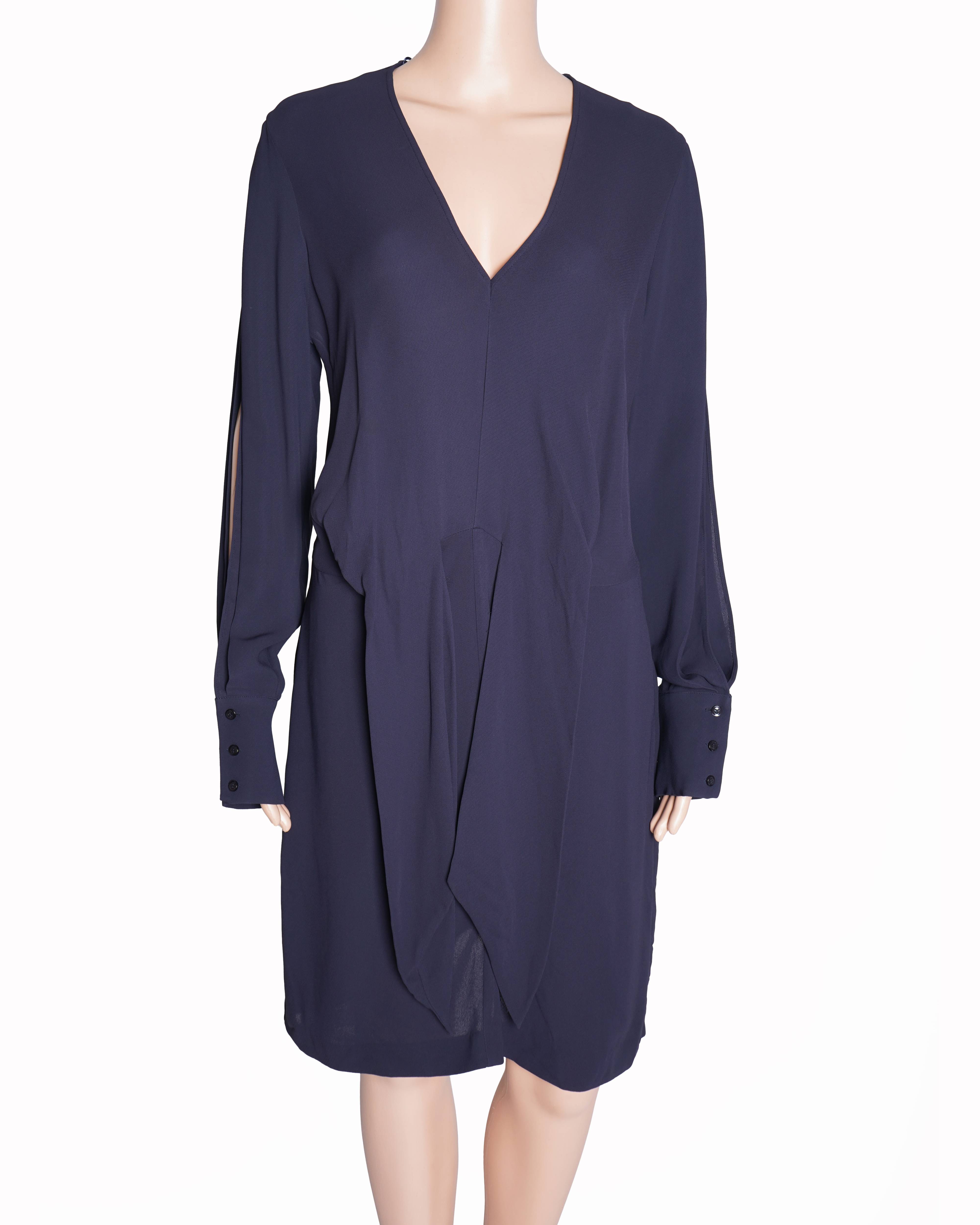 New Reiss deep blue tie up mini dress